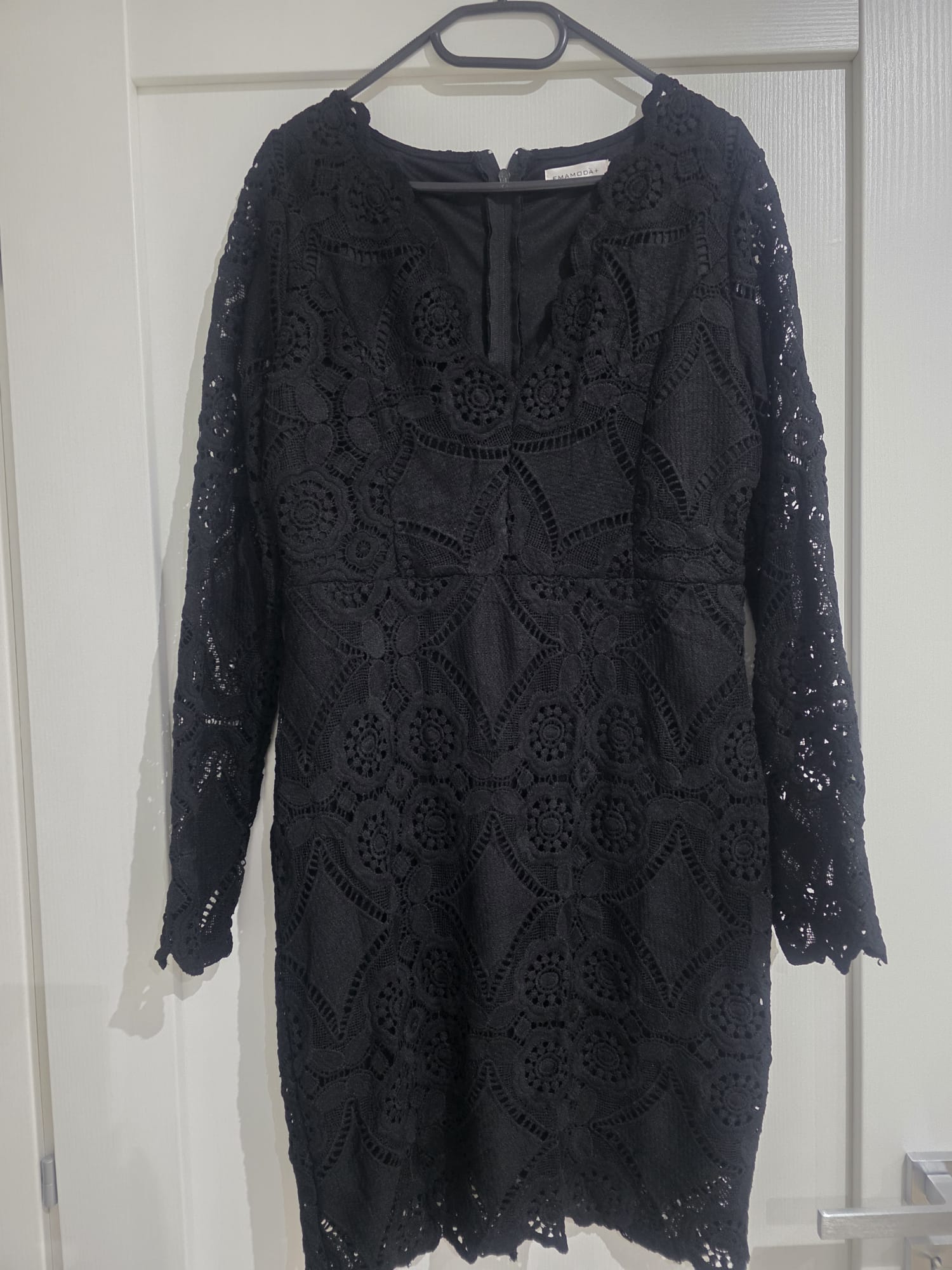 Black Crochet Lace Long-Sleeve Mini Dress – Feffey's Closet