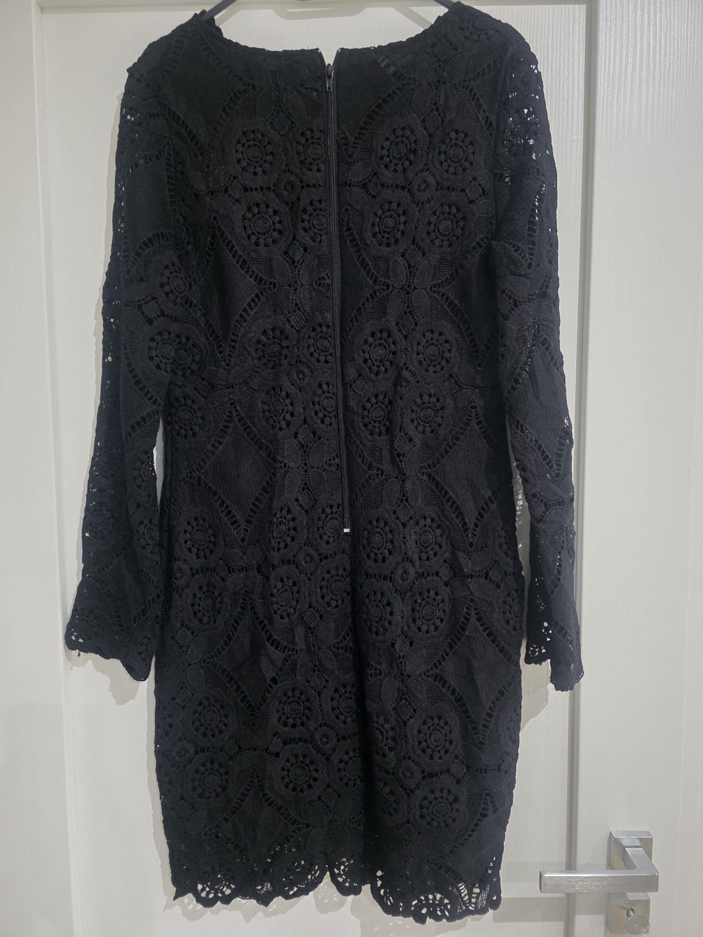 Black Crochet Lace Long-Sleeve Mini Dress – Feffey's Closet