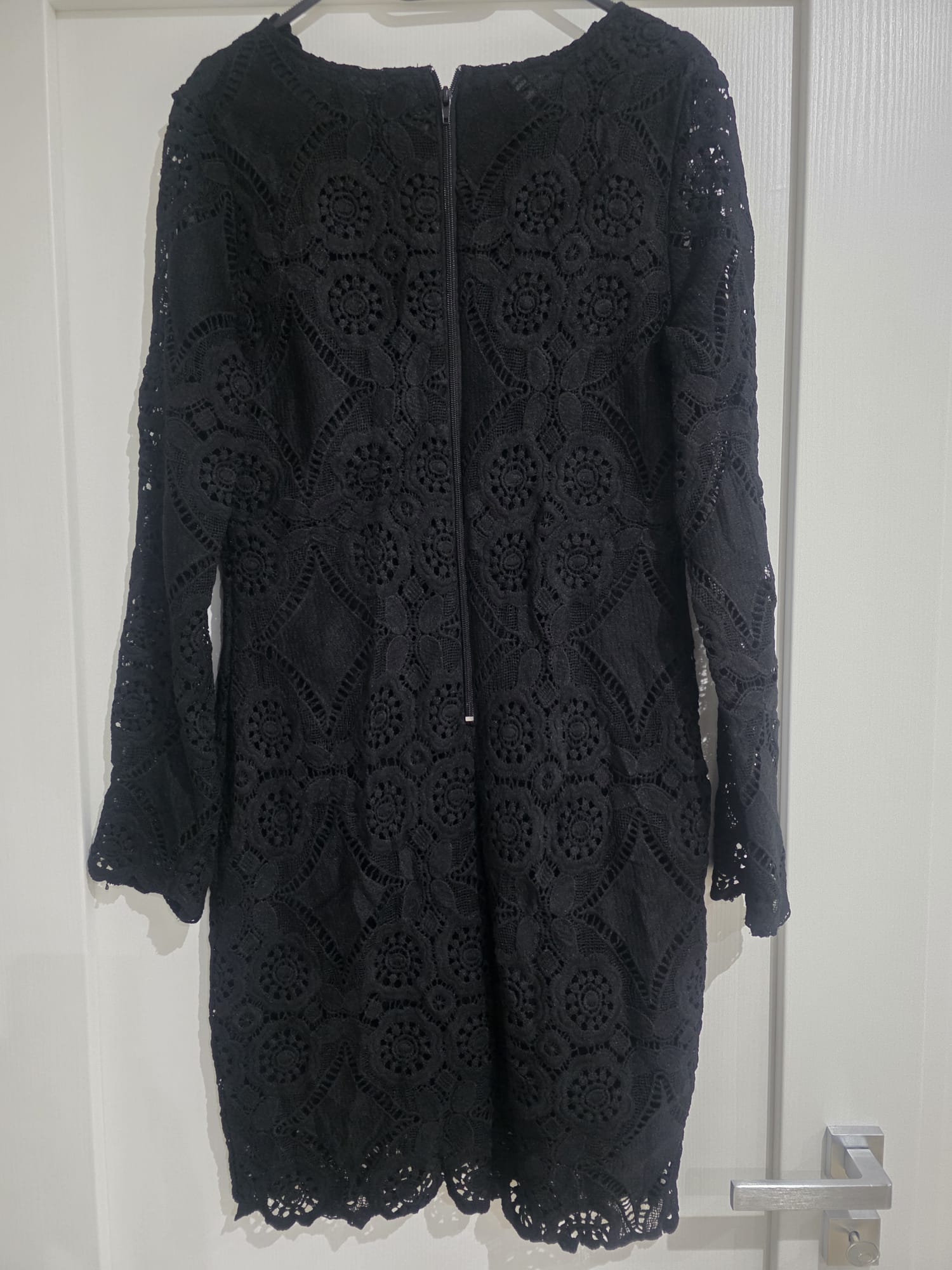 Black Crochet Lace Long-Sleeve Mini Dress – Feffey's Closet