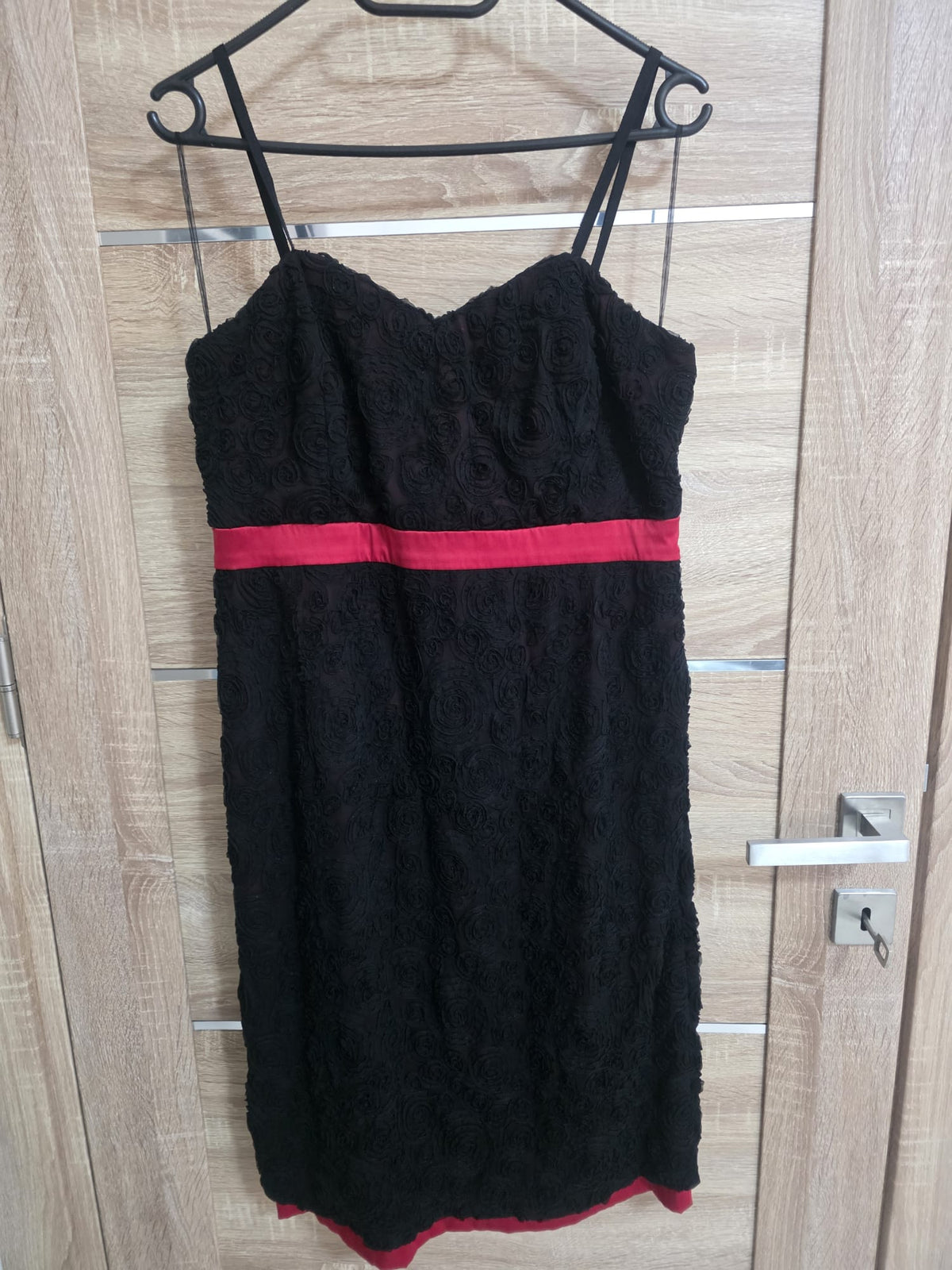 Black Rosette & Red Satin Dress with Bolero – Feffey's Closet