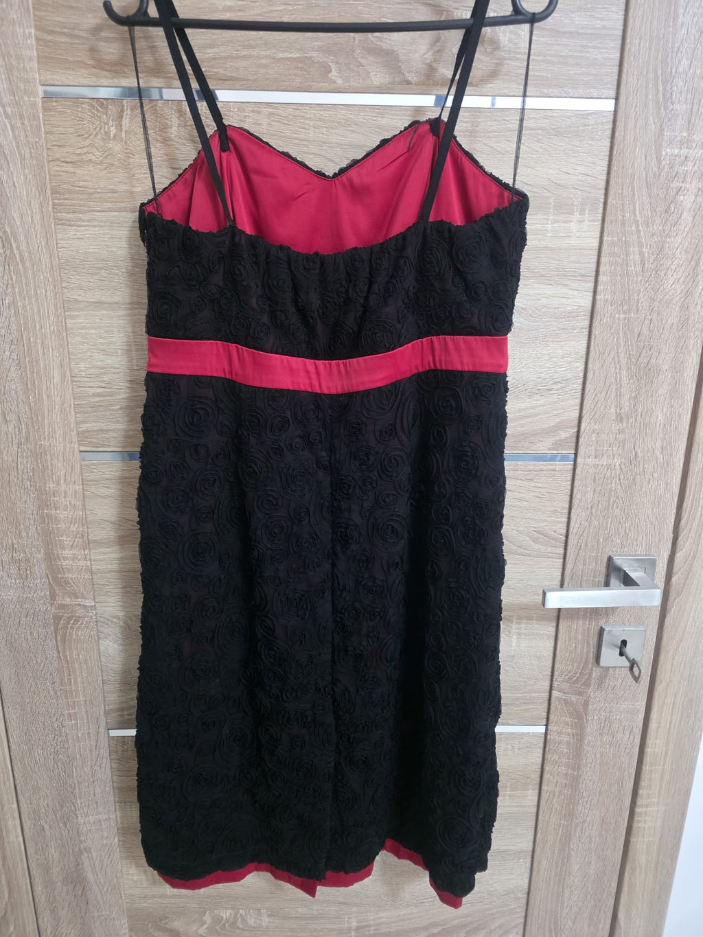 Black Rosette & Red Satin Dress with Bolero – Feffey's Closet