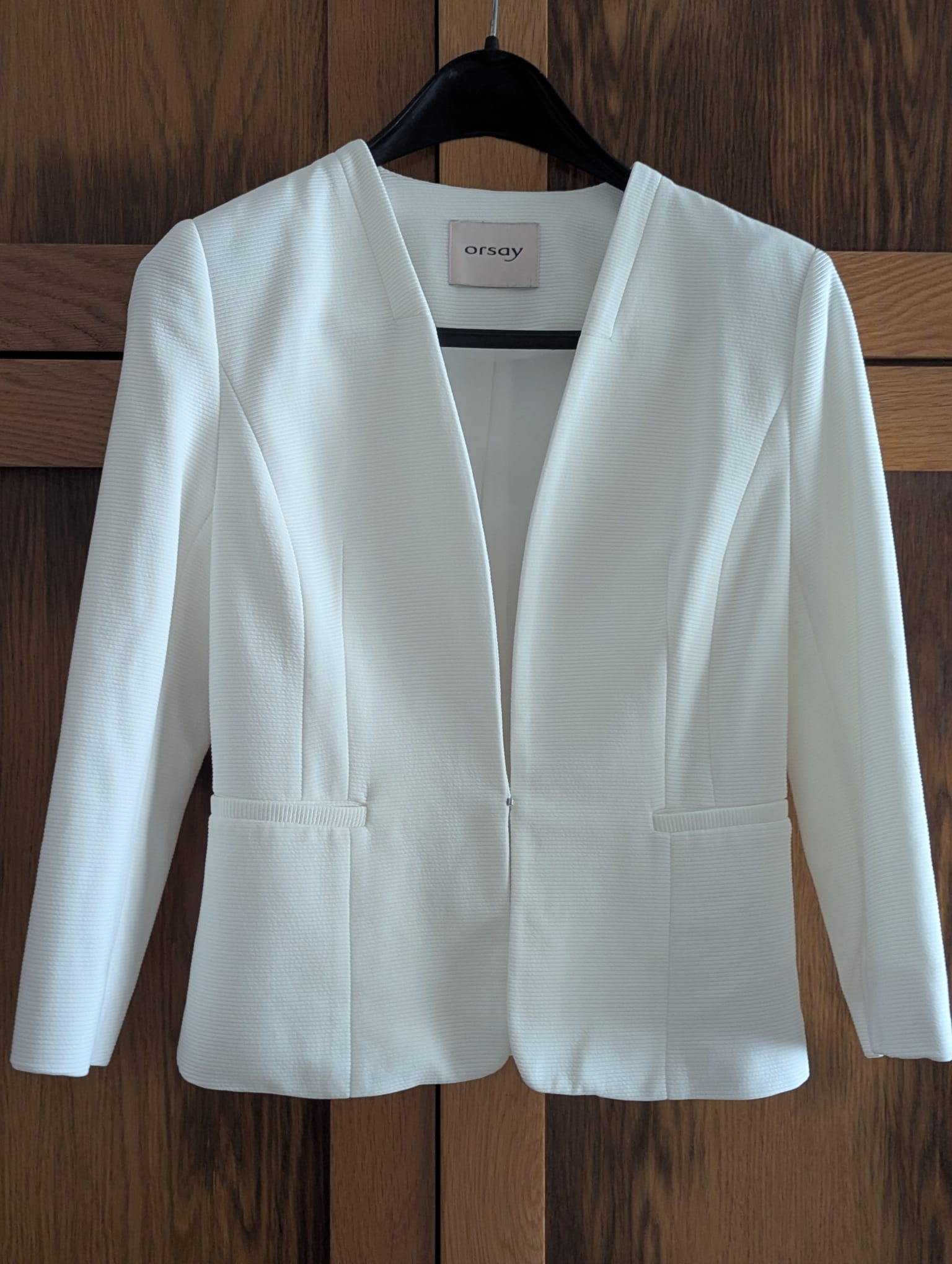 White Orsay Textured Collarless Blazer – Lulu's Closet