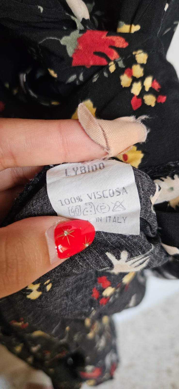 Lybido dress care label - 100% viscose made in Italy