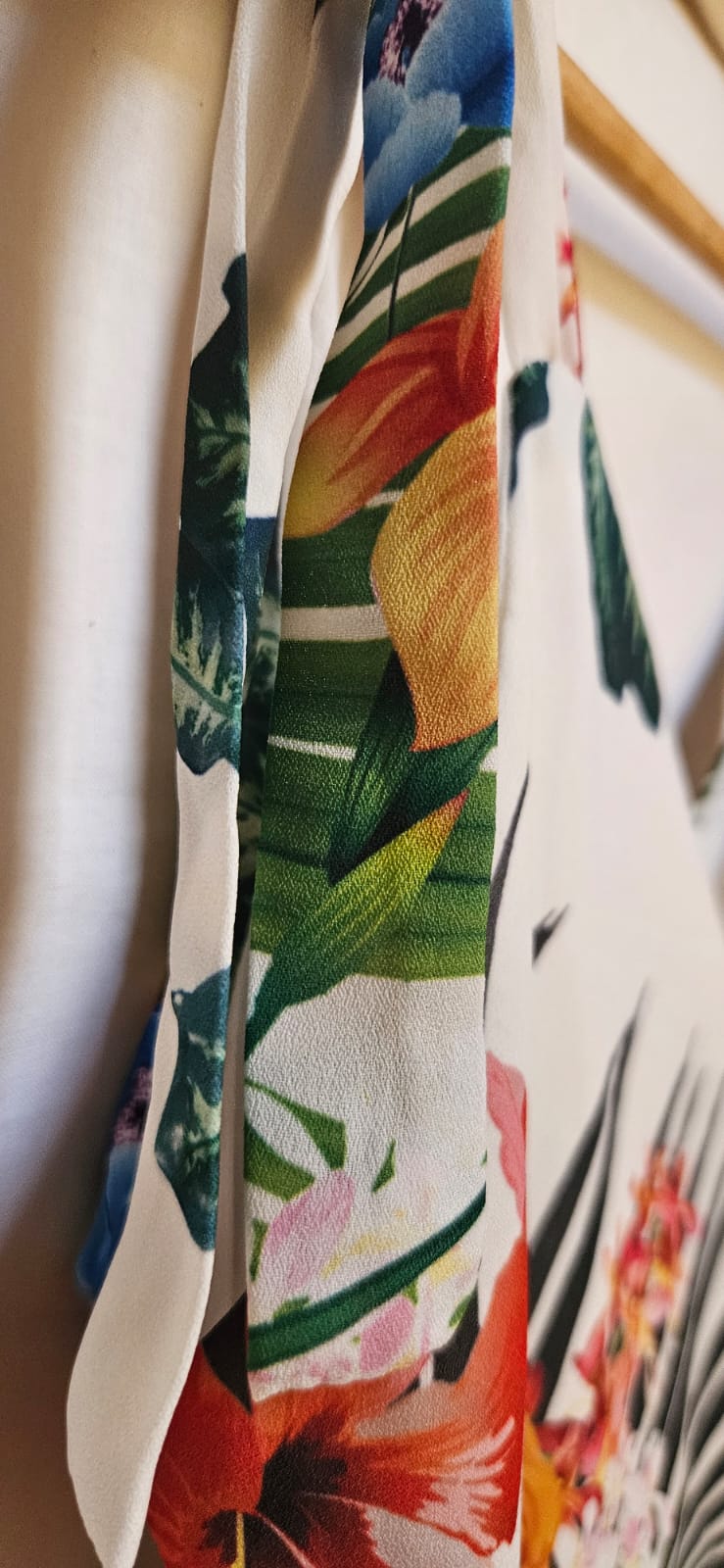 Close-up of a colorful floral patterned dress