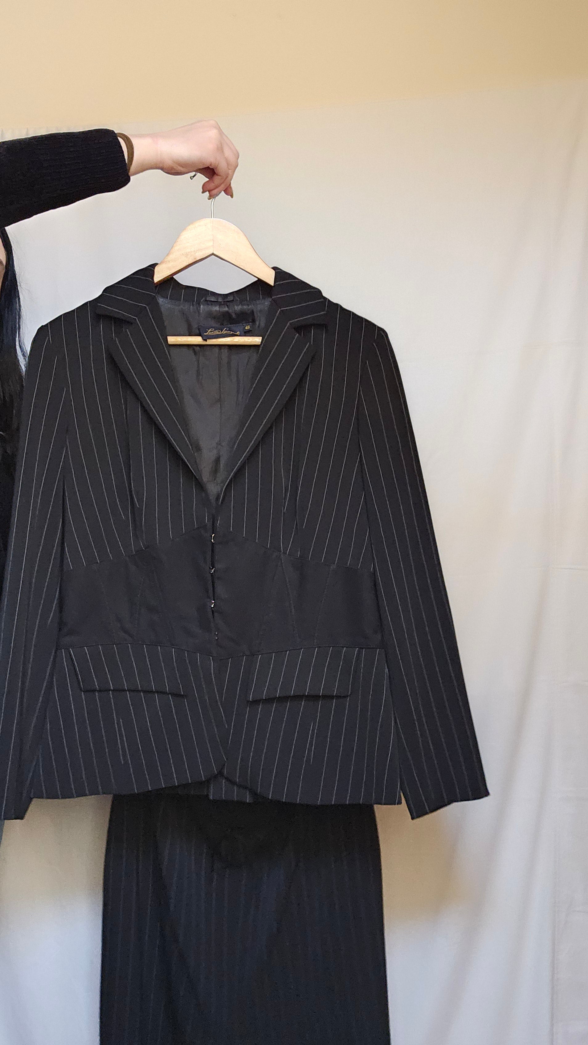Luisa Spagnoli Pinstripe Blazer & Skirt Set