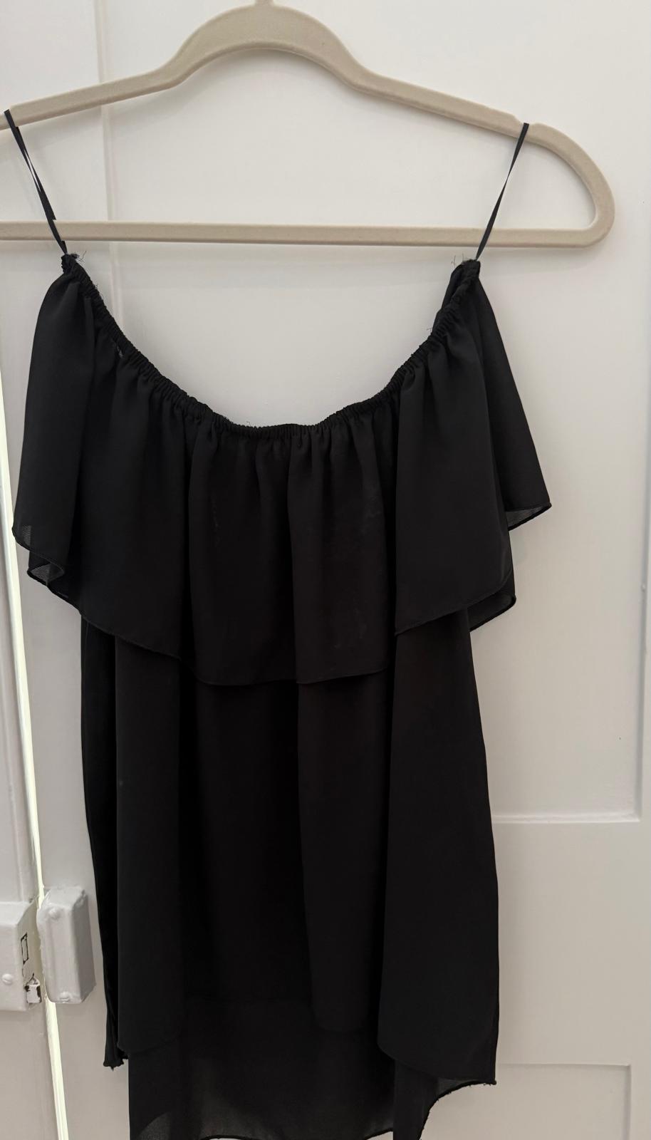 Black Off-Shoulder Ruffle Top - Poppy's Closet