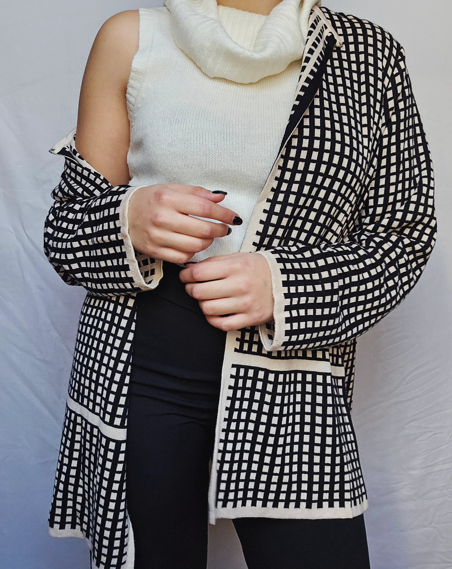 Cream Cowl Neck Sleeveless Sweater