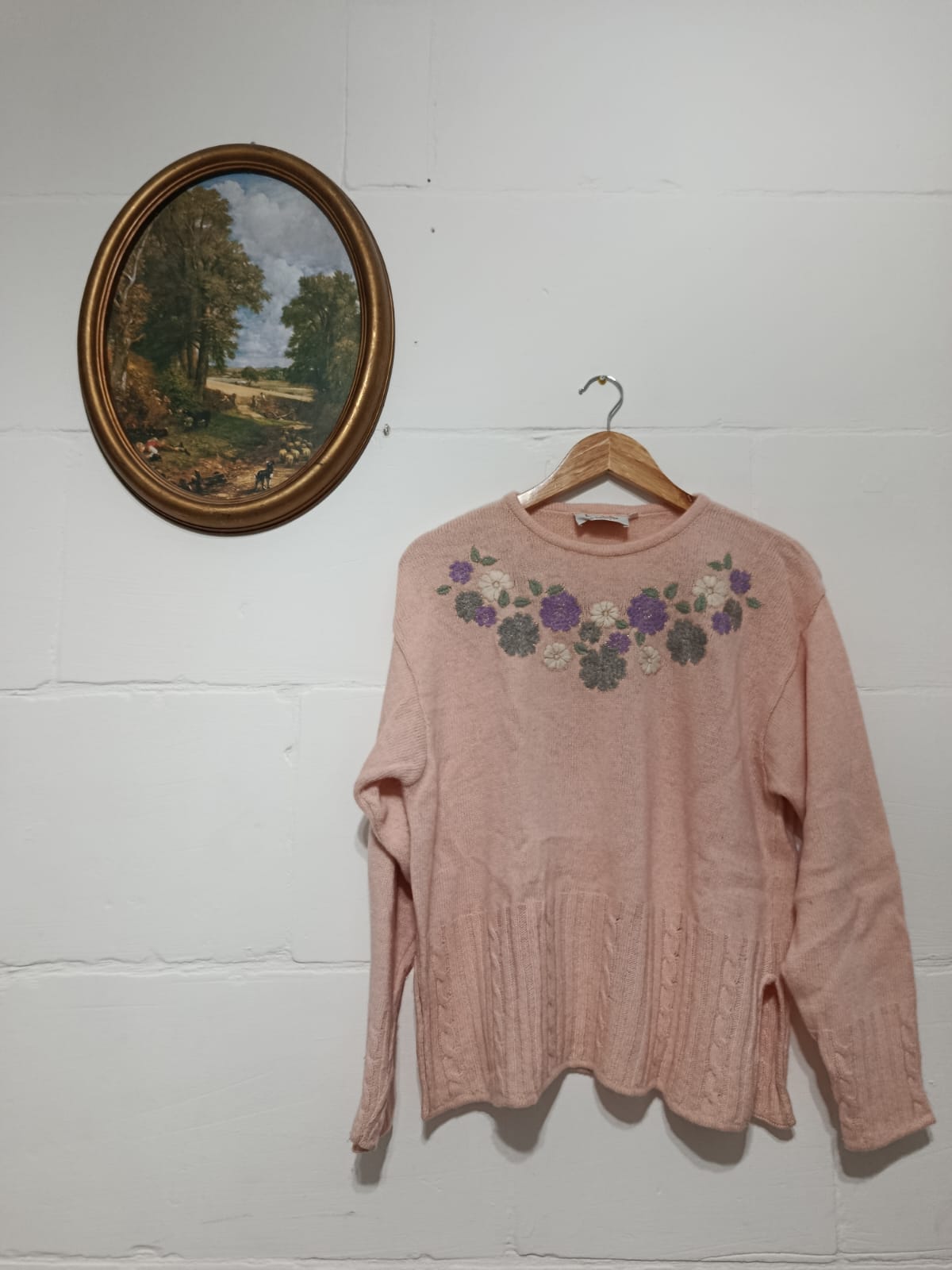 Pink Floral Sweater