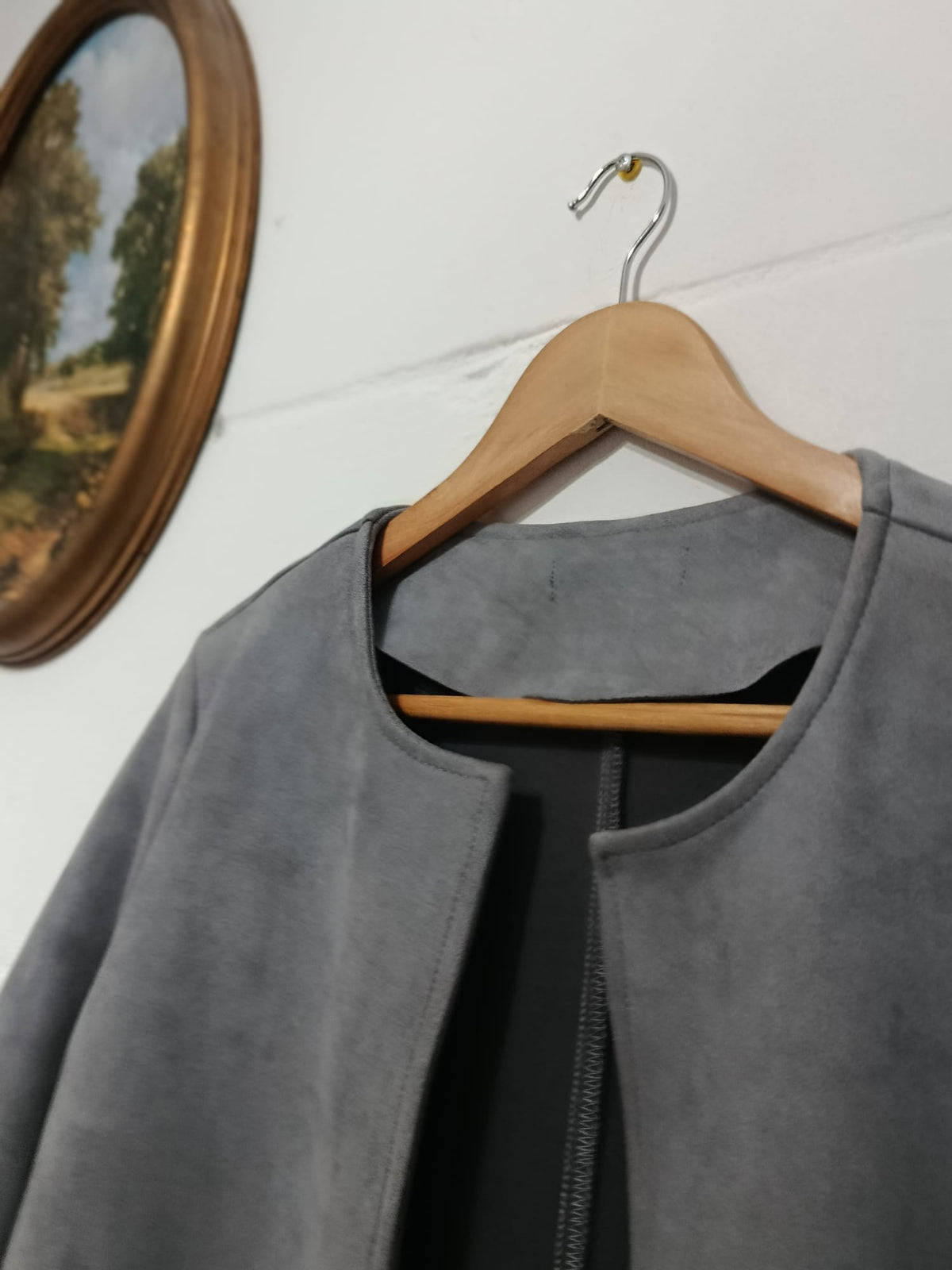 Grey Puffer Sleeve Coat