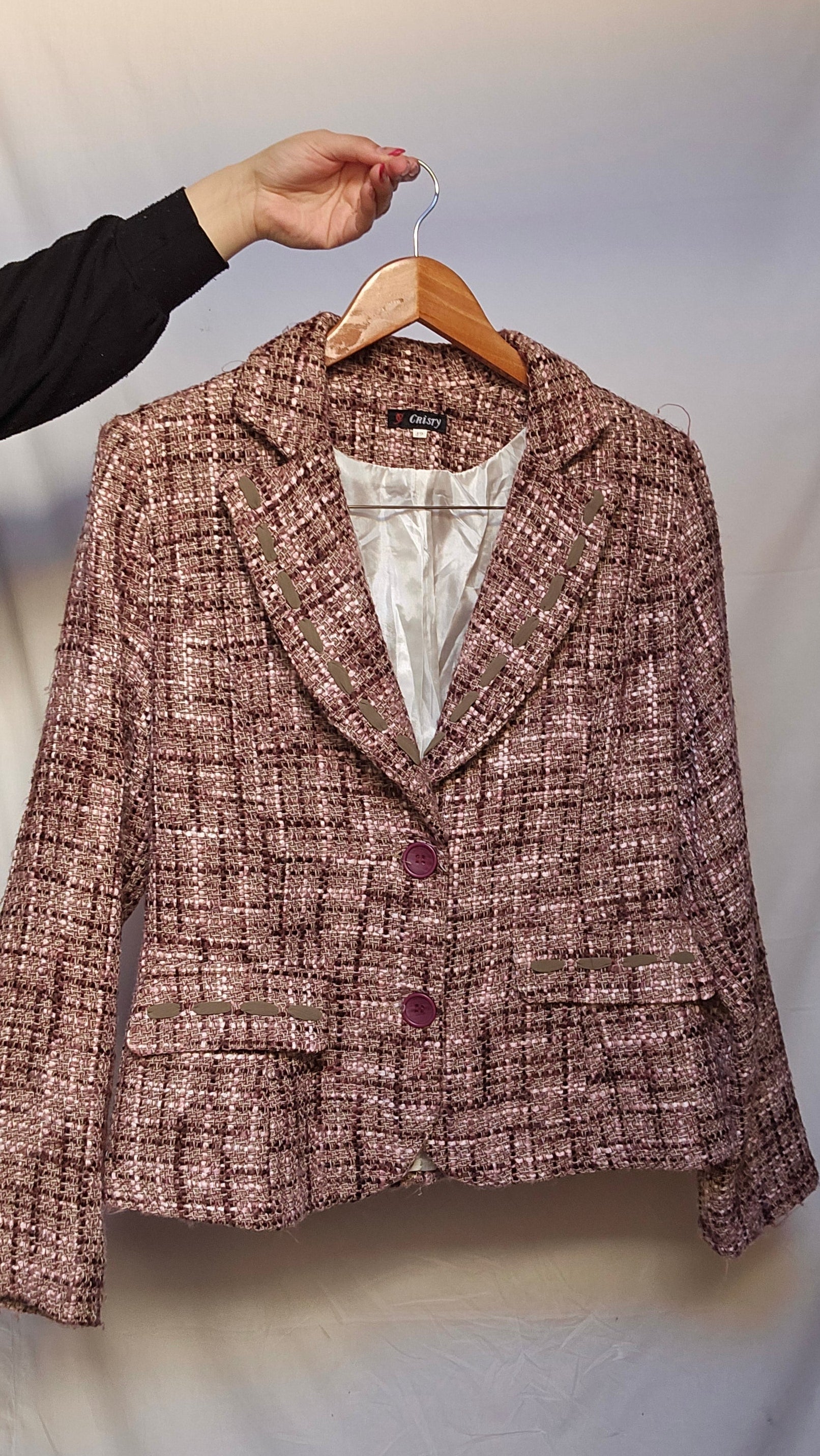 Pink & Brown Tweed Blazer