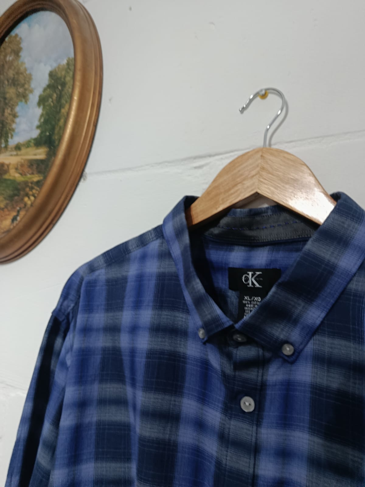Calvin Klein Blue Plaid Shirt