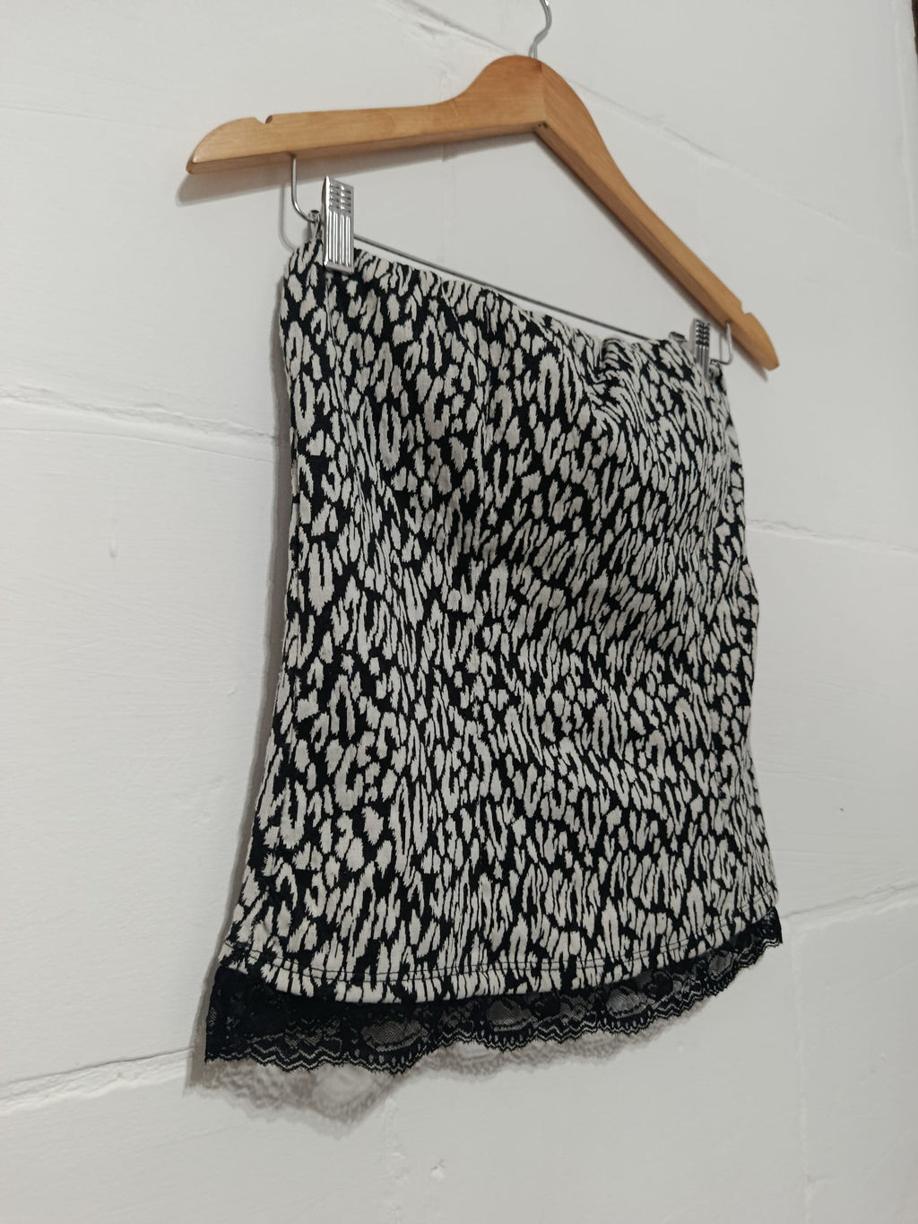 Black & White Abstract Print Tube Top
