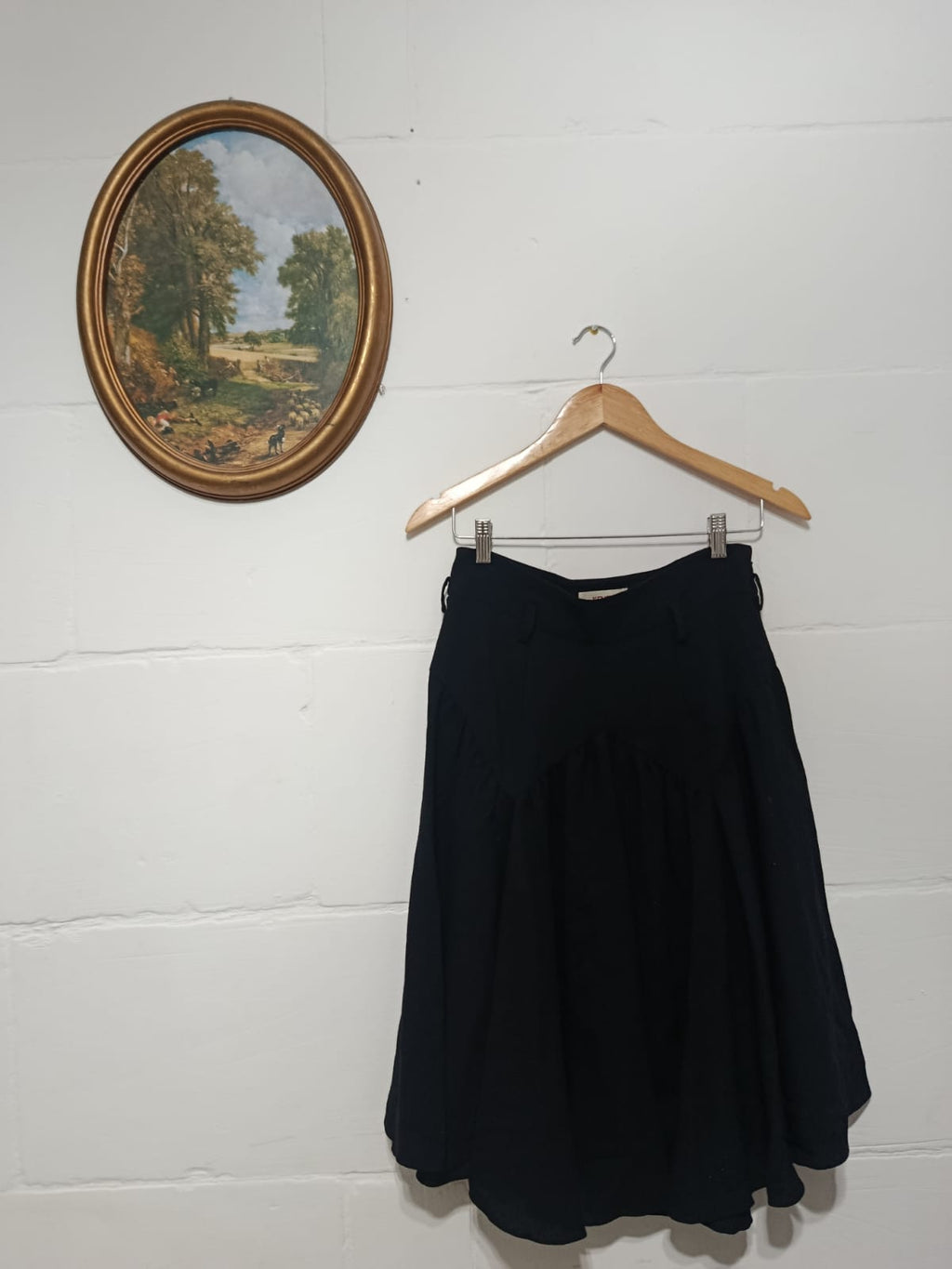 Kenzo Black Pleated Midi Skirt