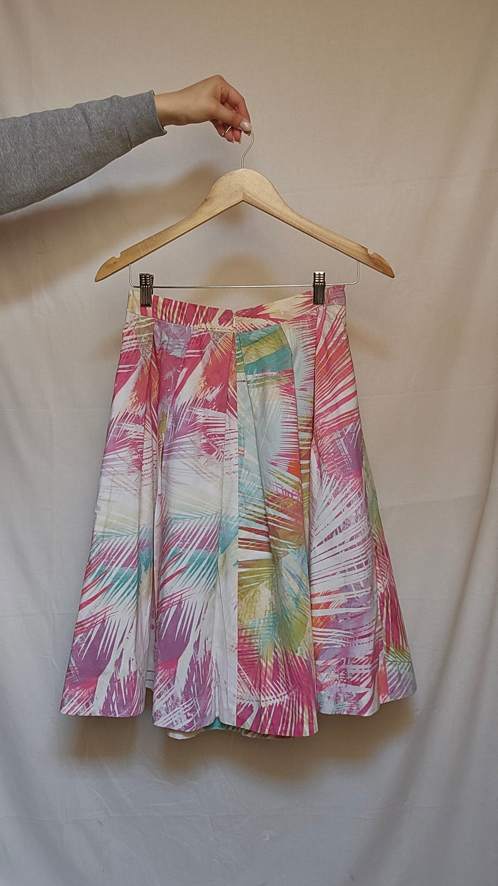 Karen Millen Watercolor Palm Print Midi Skirt