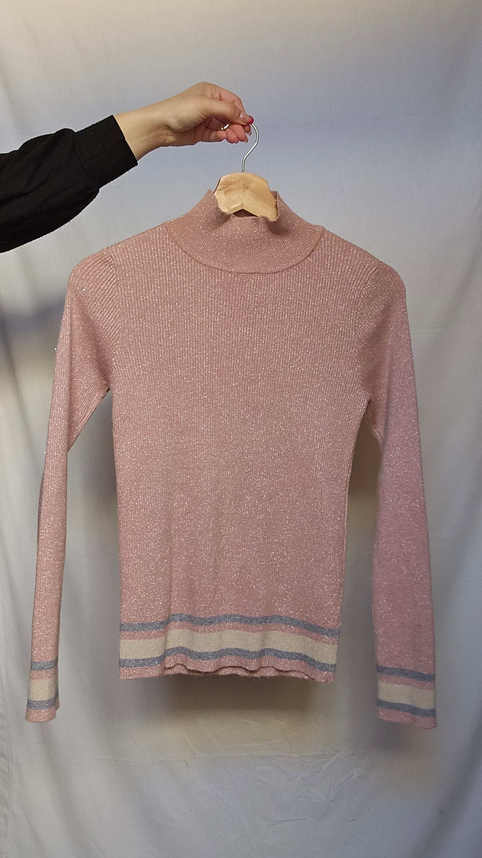 Sparkly Pink Turtleneck