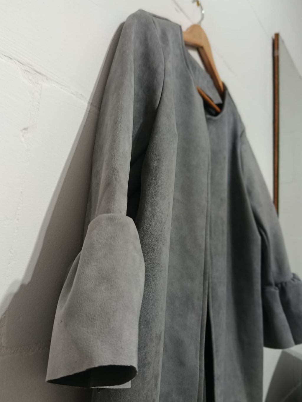 Grey Puffer Sleeve Coat