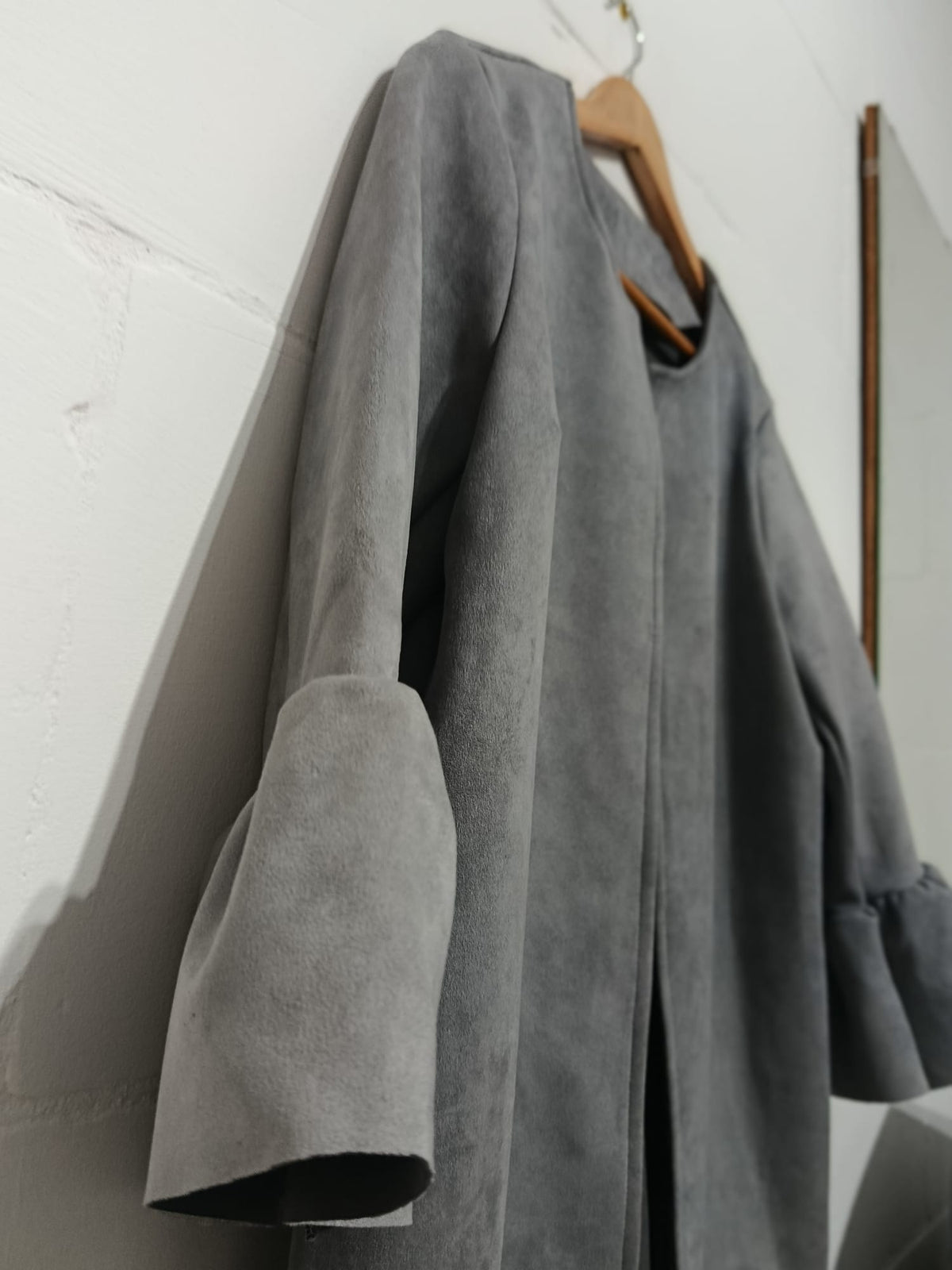 Grey Puffer Sleeve Coat