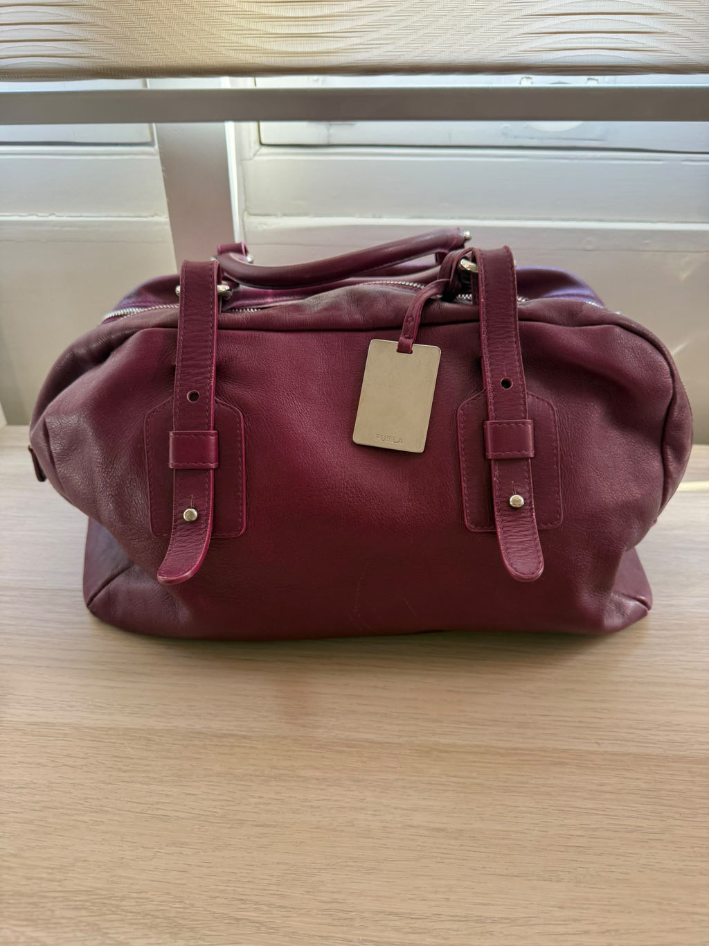 Furla Red Wine Tote Bag