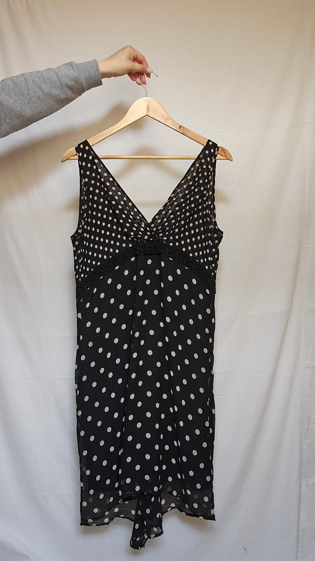 Black & White Polka Dot Chiffon Dress
