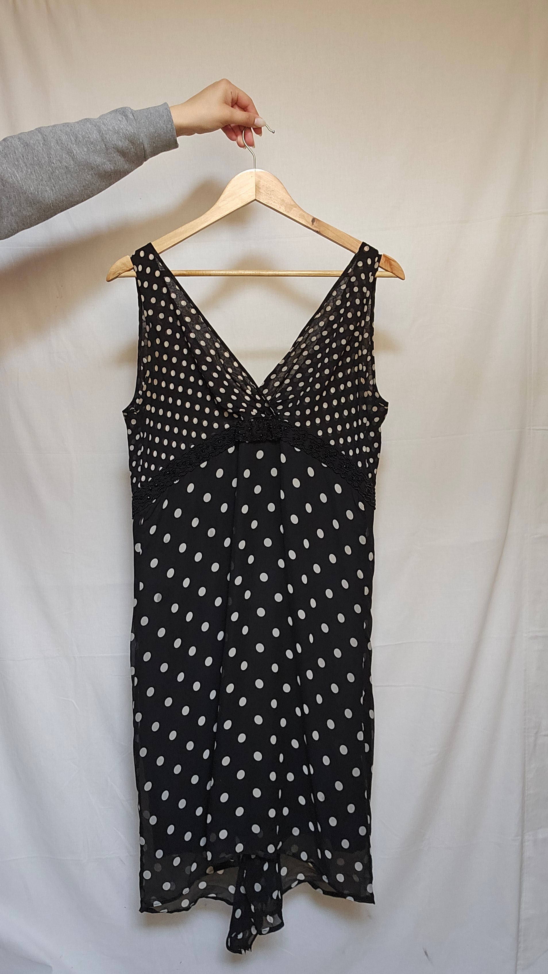 Black & White Polka Dot Chiffon Dress