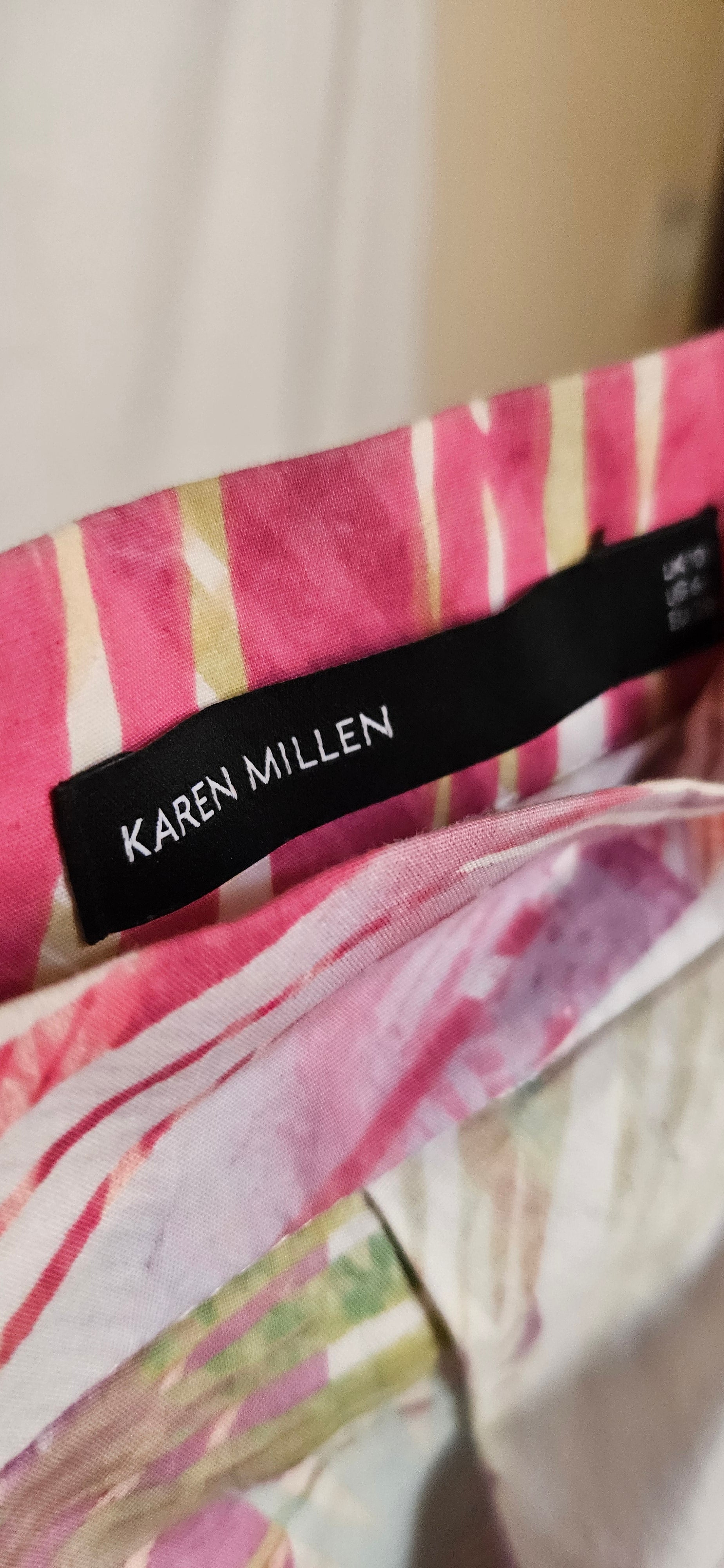Karen Millen Watercolor Palm Print Midi Skirt