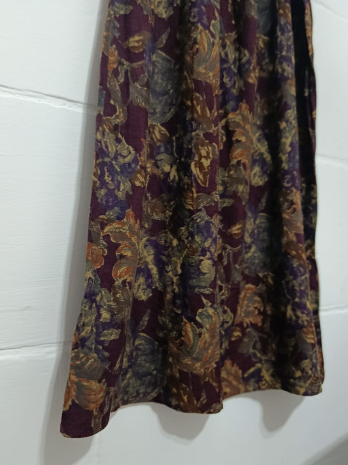 Vintage-style Dark Floral Handmade Tapestry Skirt