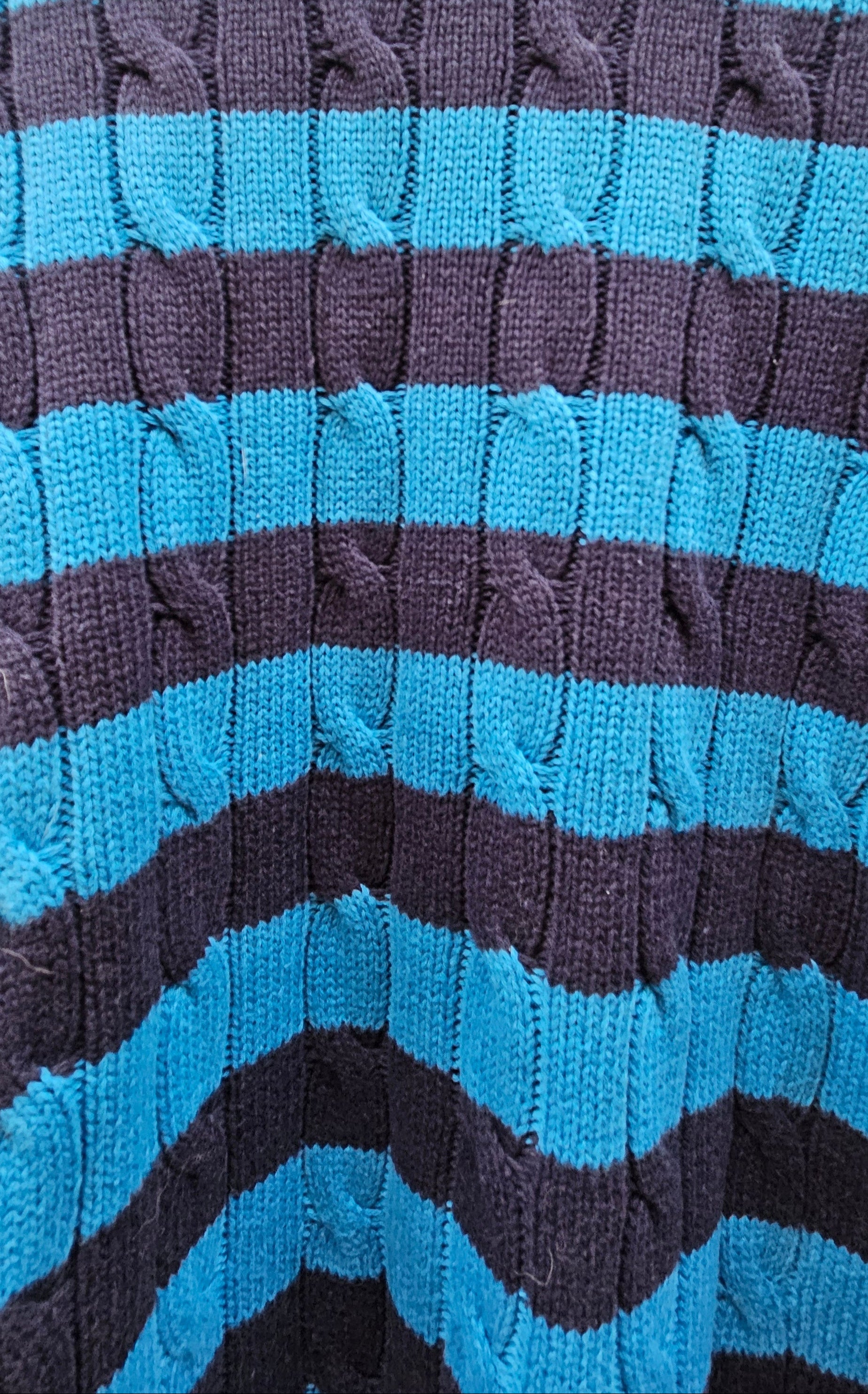 Vintage Blue & Navy Striped Knit Sweater