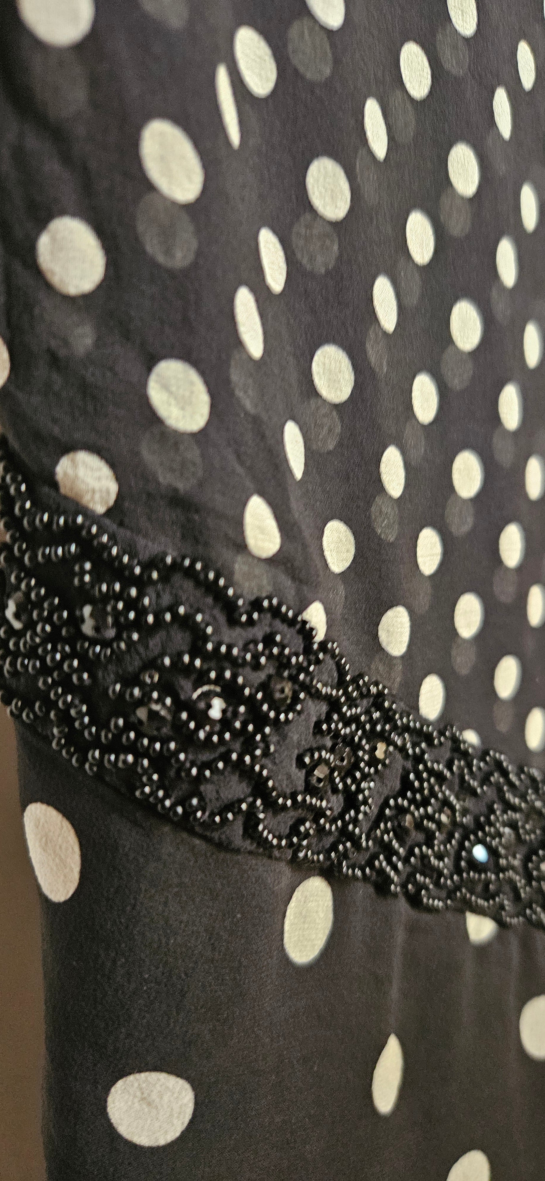 Black & White Polka Dot Chiffon Dress