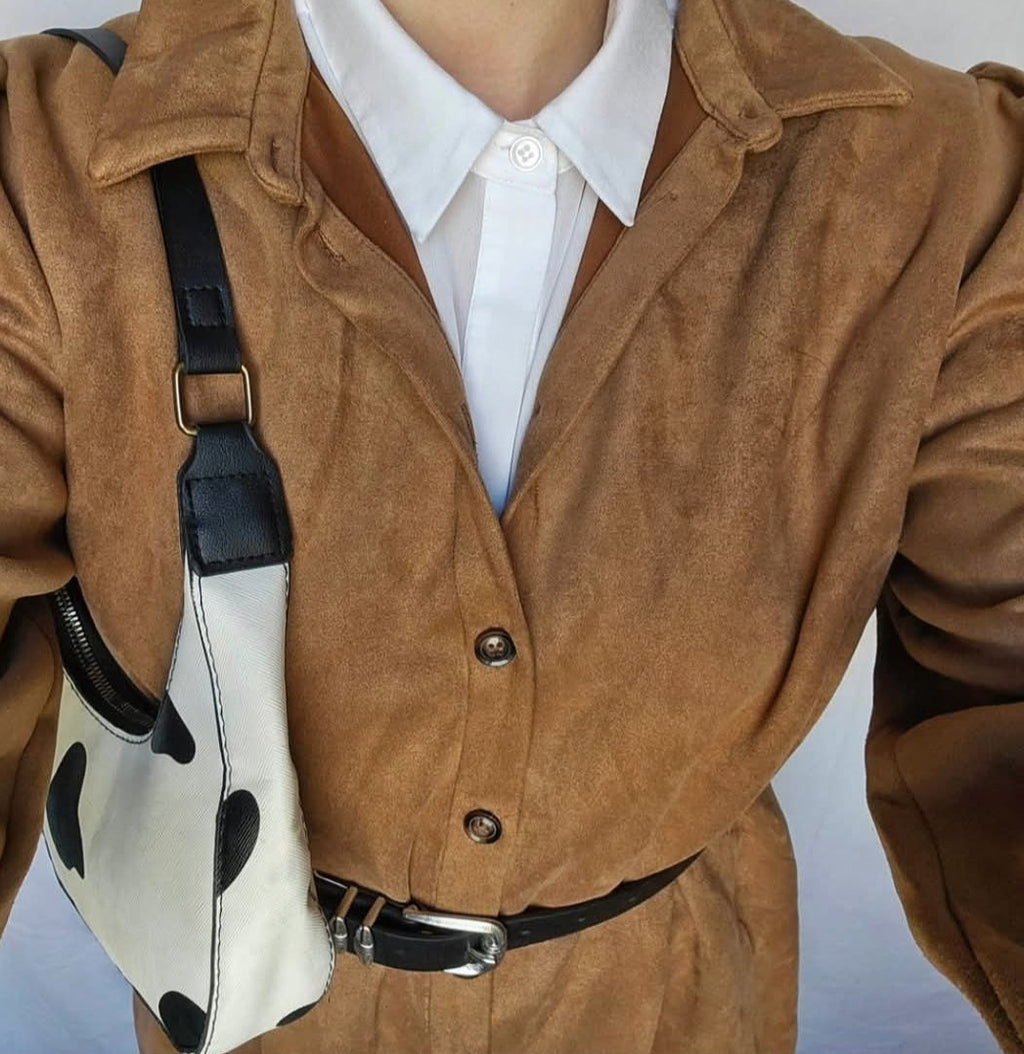 Camel Oversized Shirt Jacket