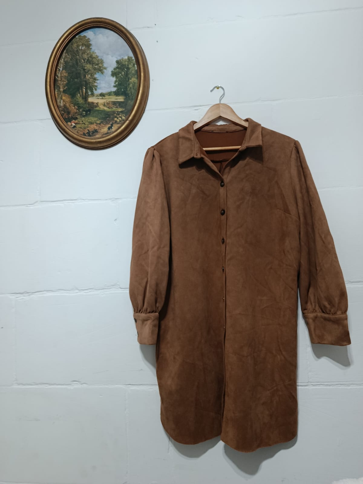 Camel Oversized Shirt Jacket