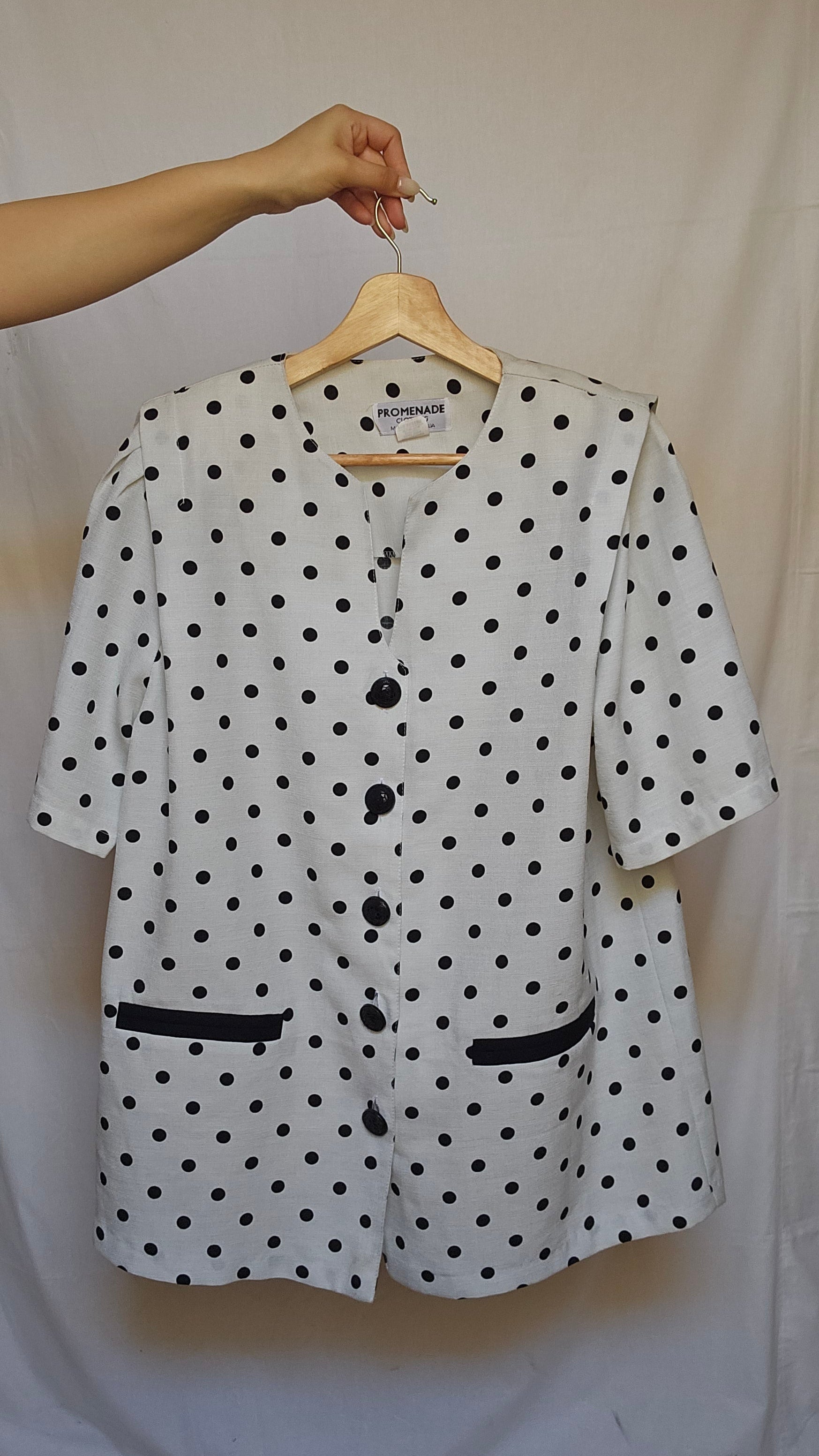 White & Black Polka Dot Blazer – Promenade