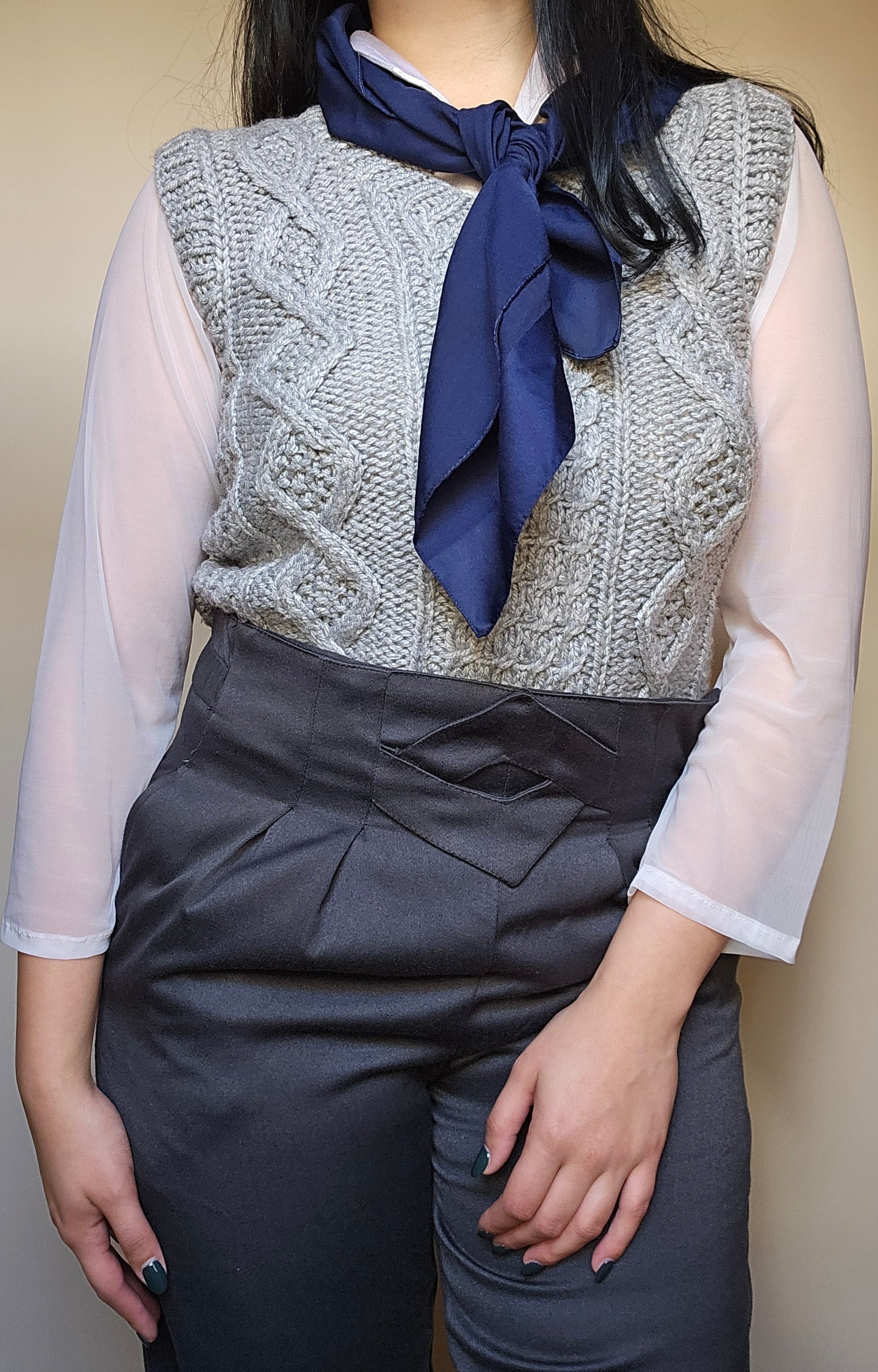 Grey Hand-Knitted Vest