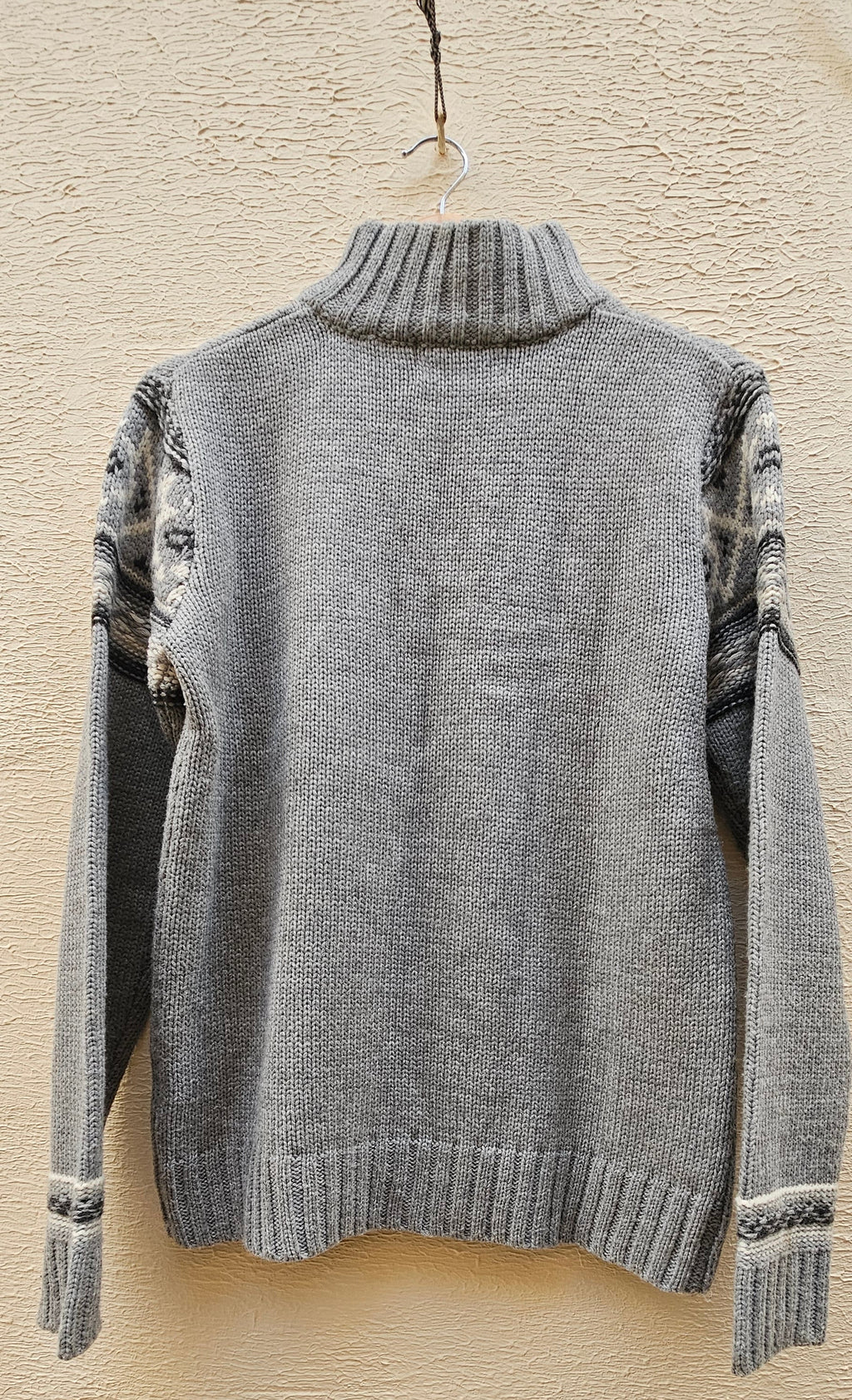 Grey Fair Isle Button-Up Sweater