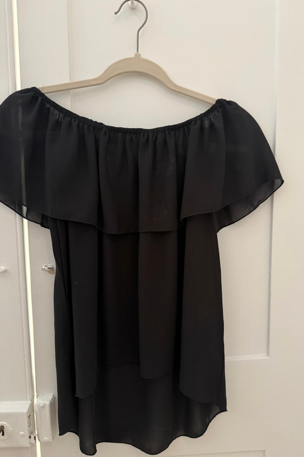 Black Off-Shoulder Ruffle Top - Poppy's Closet