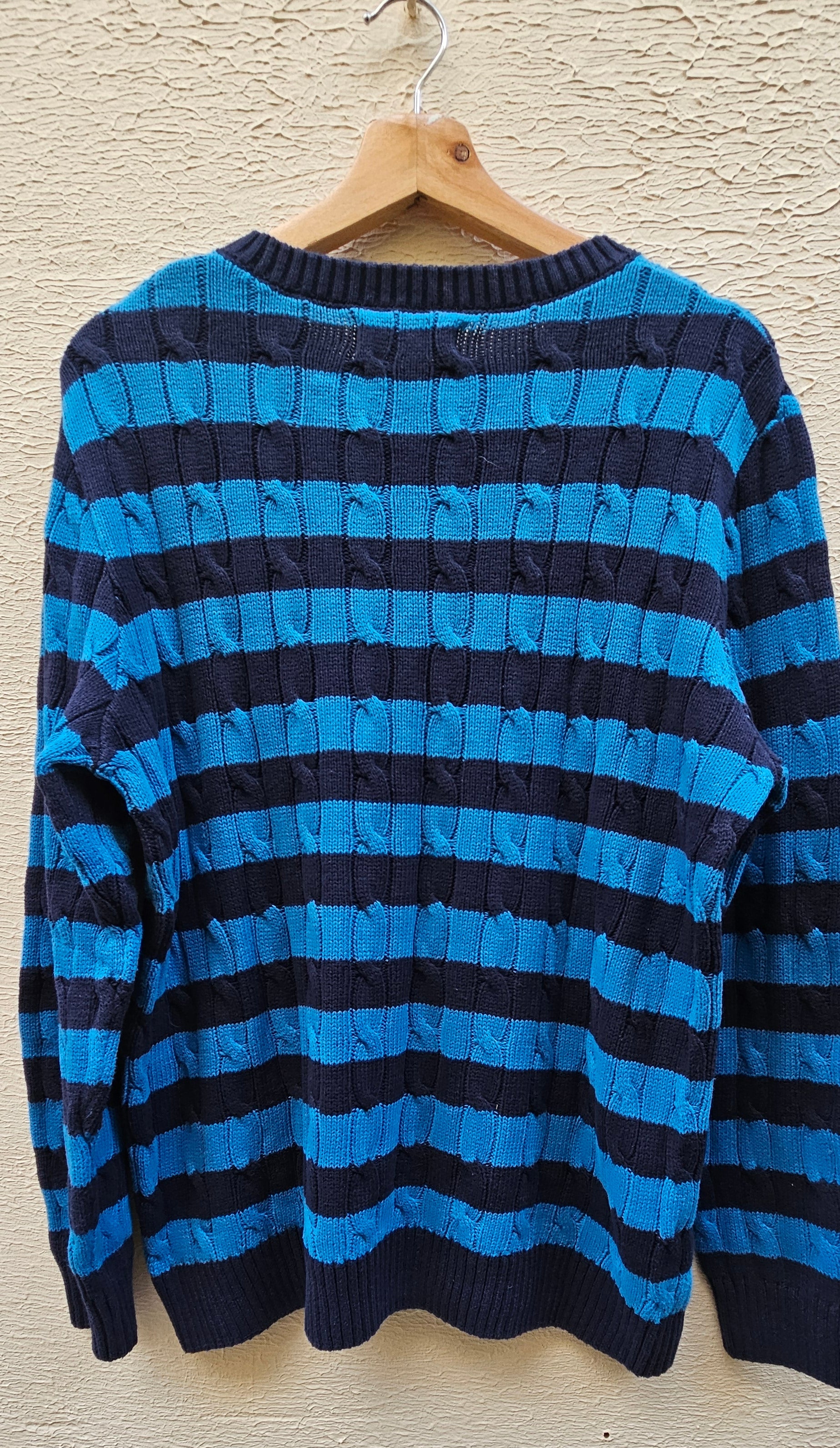 Vintage Blue & Navy Striped Knit Sweater