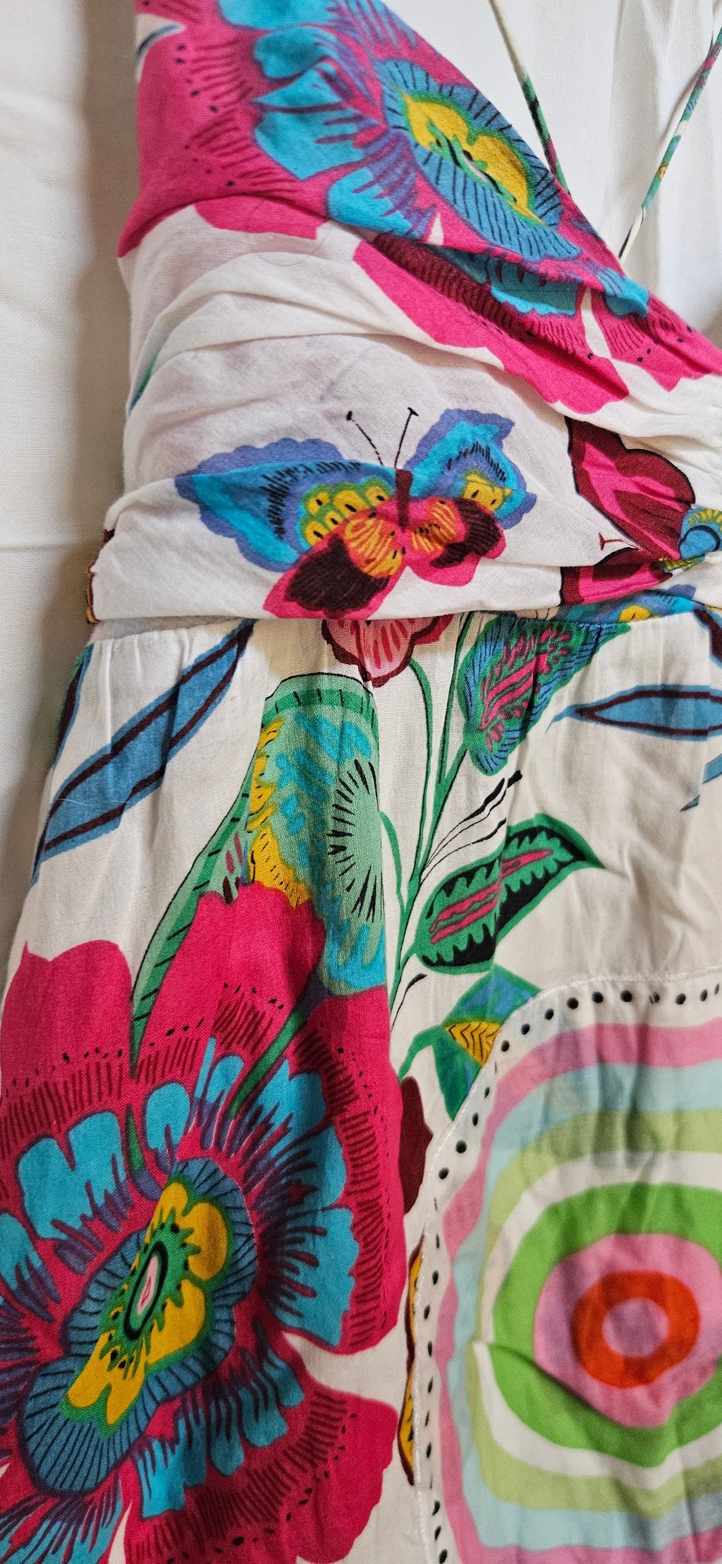 Desigual dress detail - floral and butterfly print