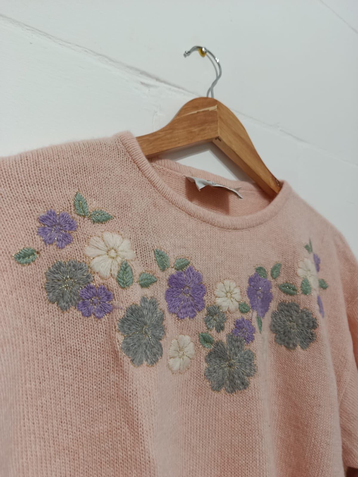 Pink Floral Sweater