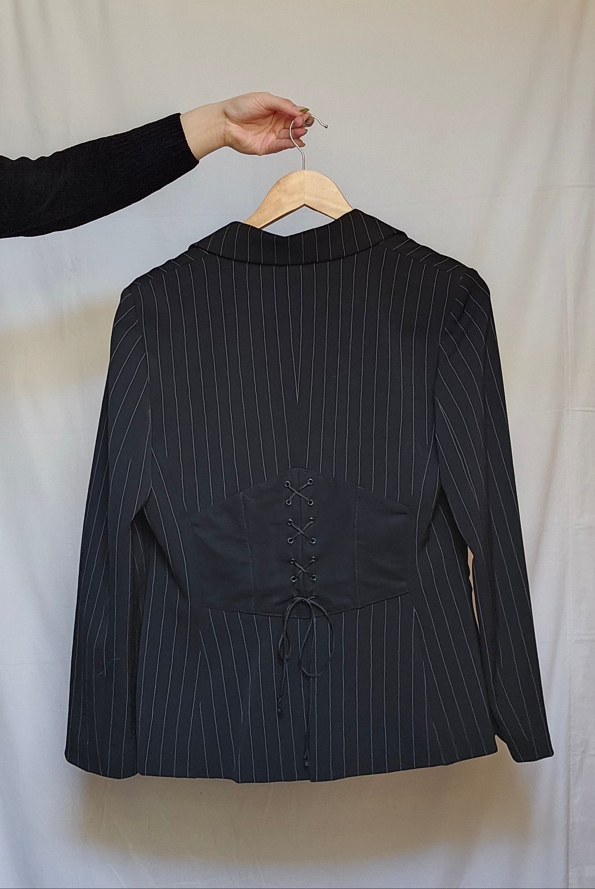 Luisa Spagnoli Pinstripe Blazer & Skirt Set