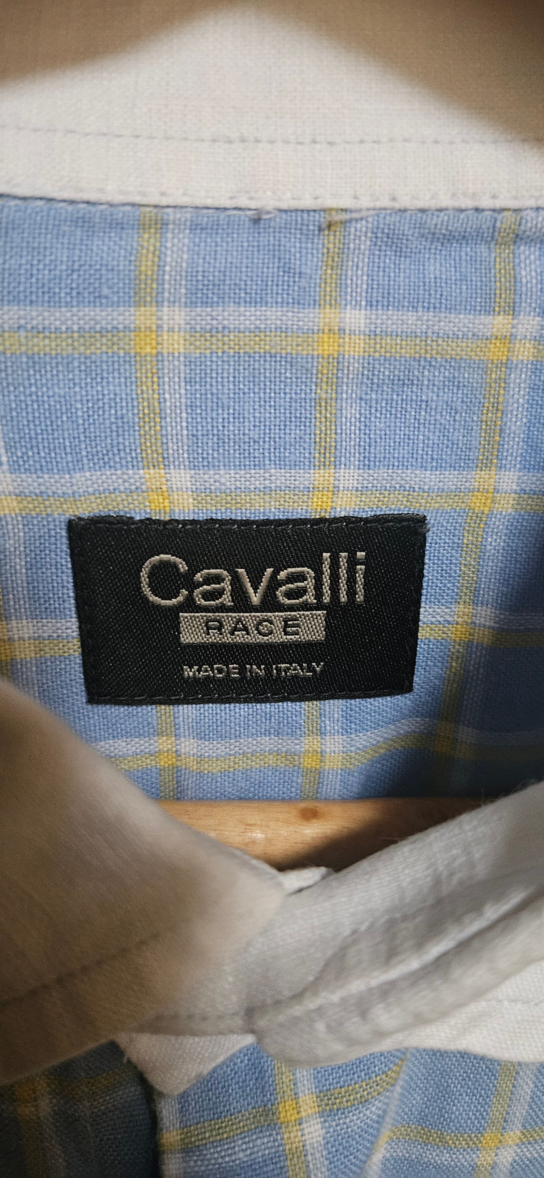Cavalli Race Blue Plaid Shirt