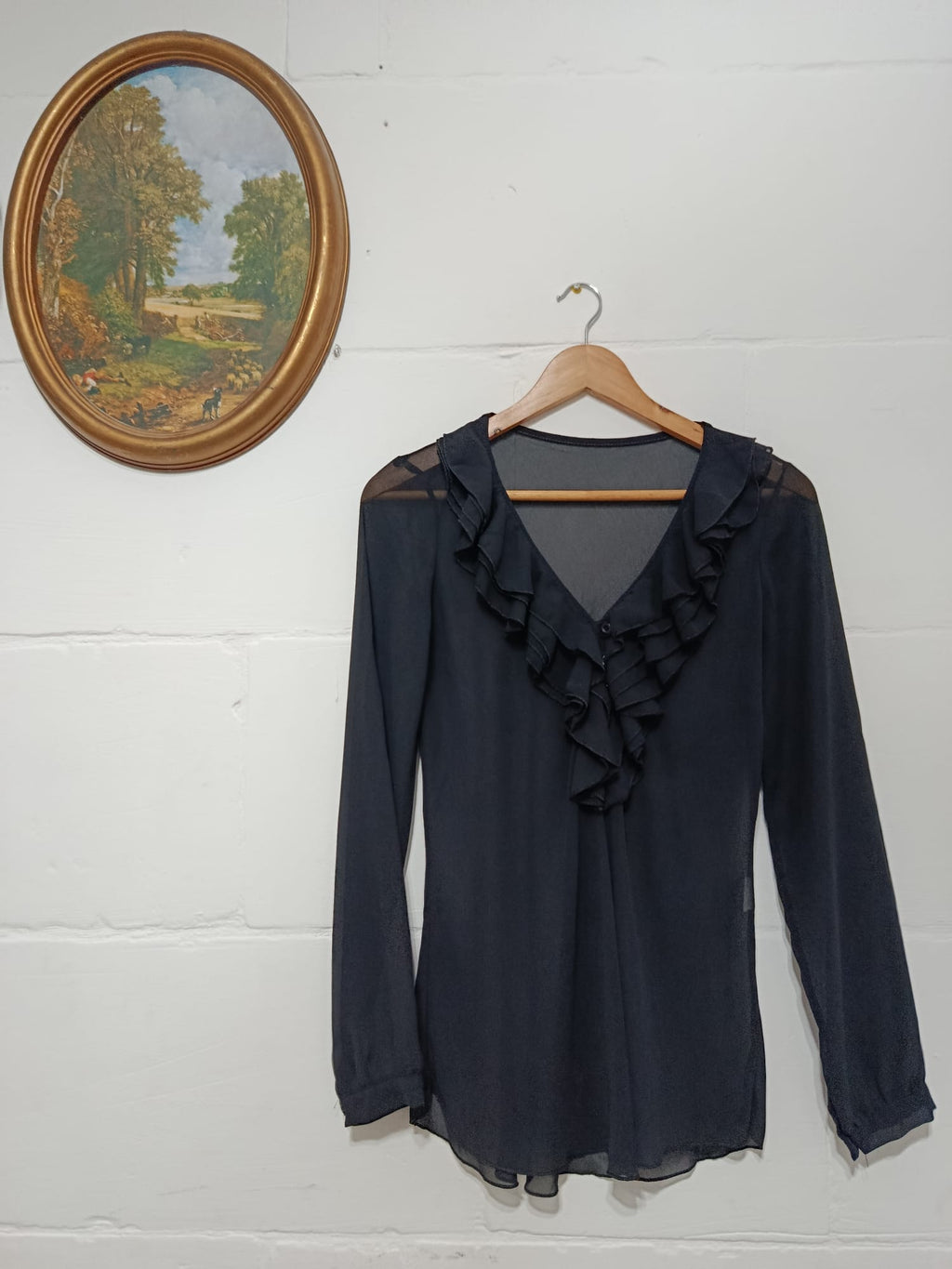 Black Ruffled Blouse