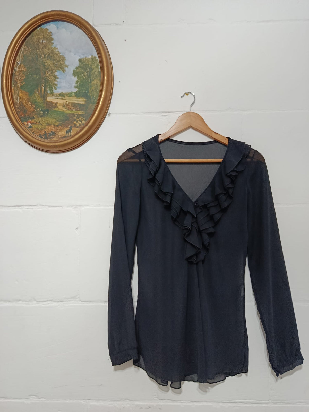 Black Ruffled Blouse