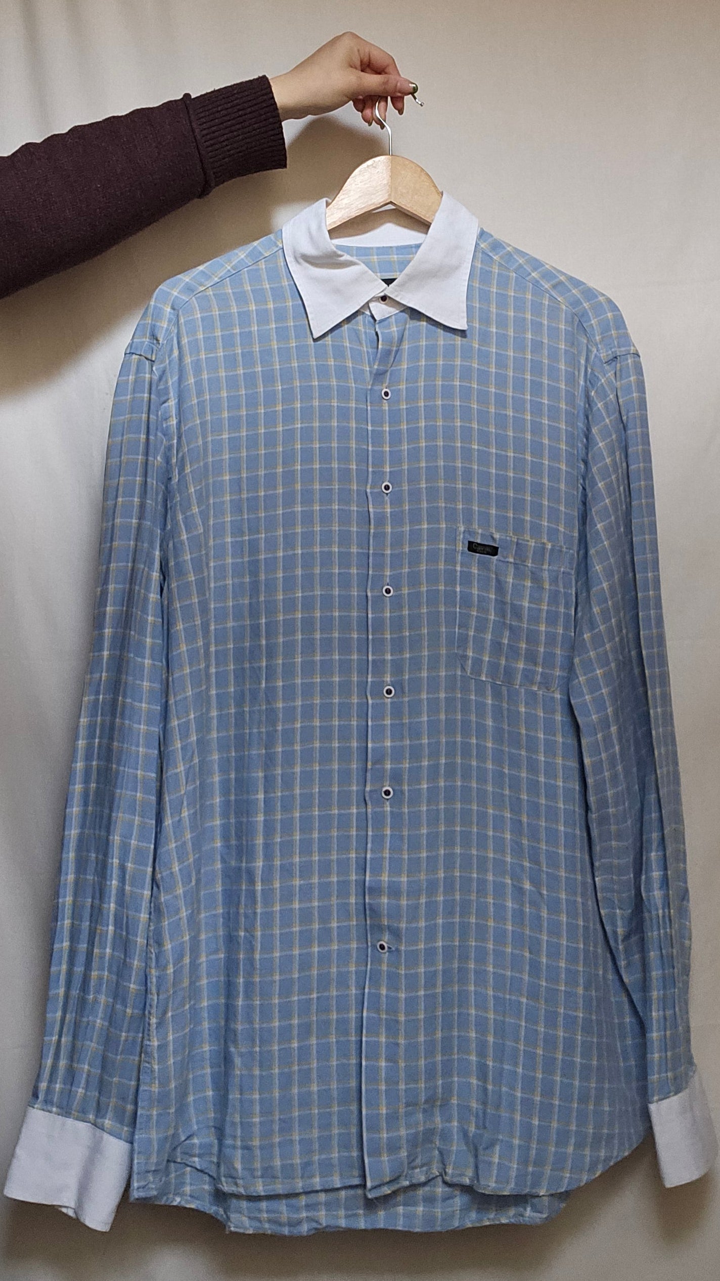 Cavalli Race Blue Plaid Shirt