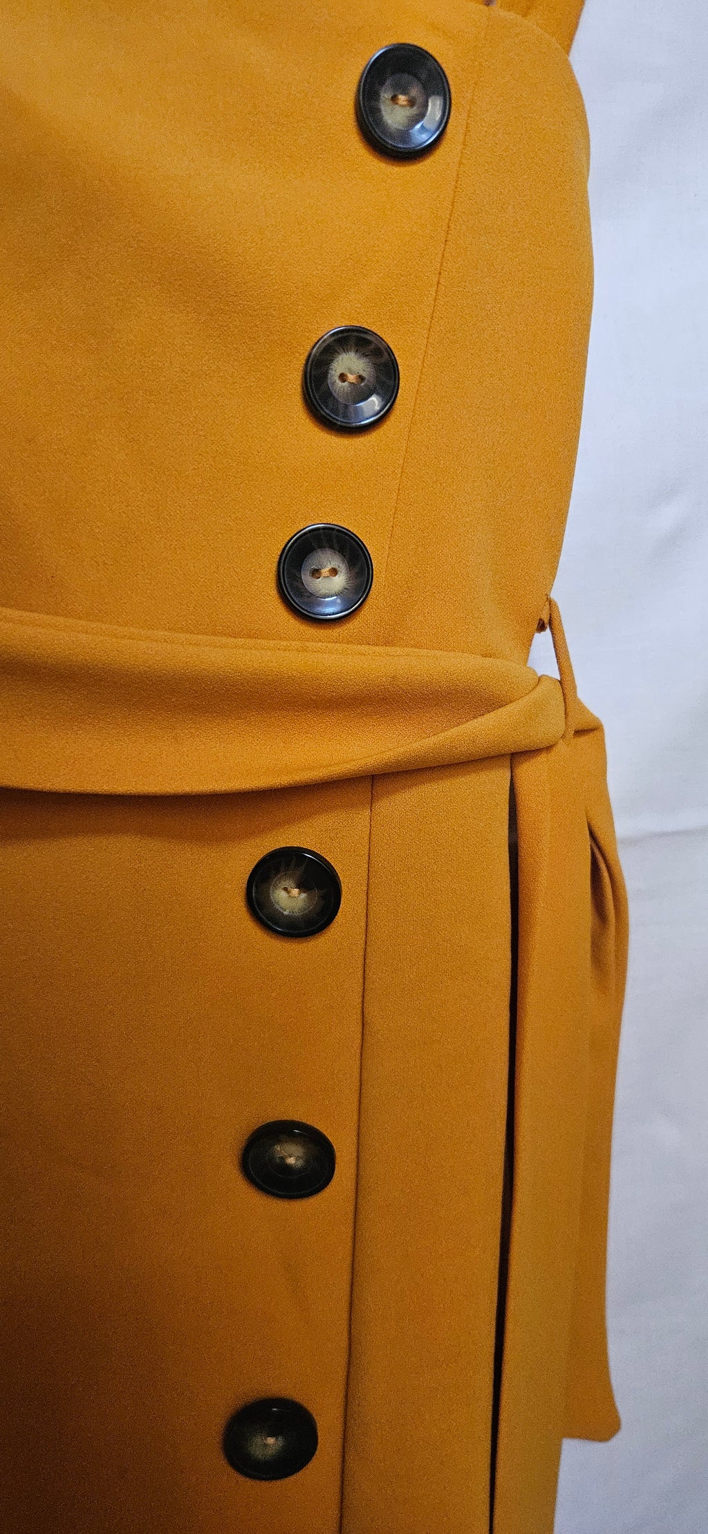 Mustard Button Dress