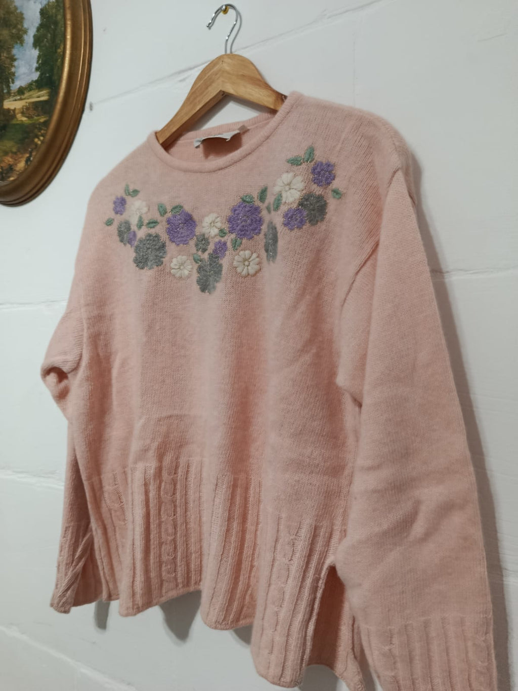 Pink Floral Sweater
