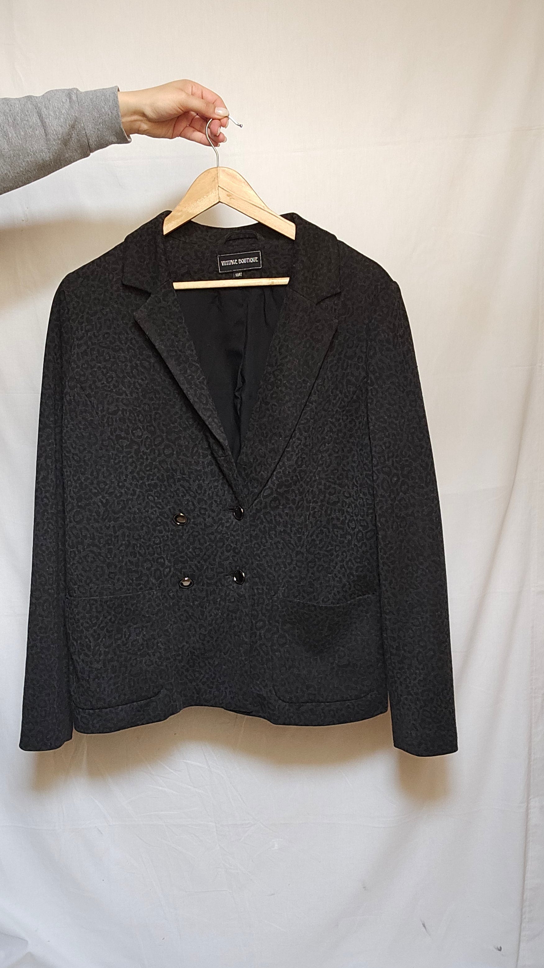 Charcoal Double-Breasted Blazer