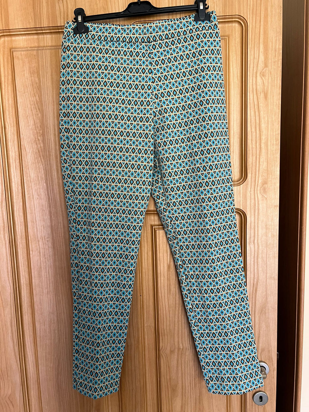 Perla..Over Teal Geometric Print Trousers – Mireille's Closet