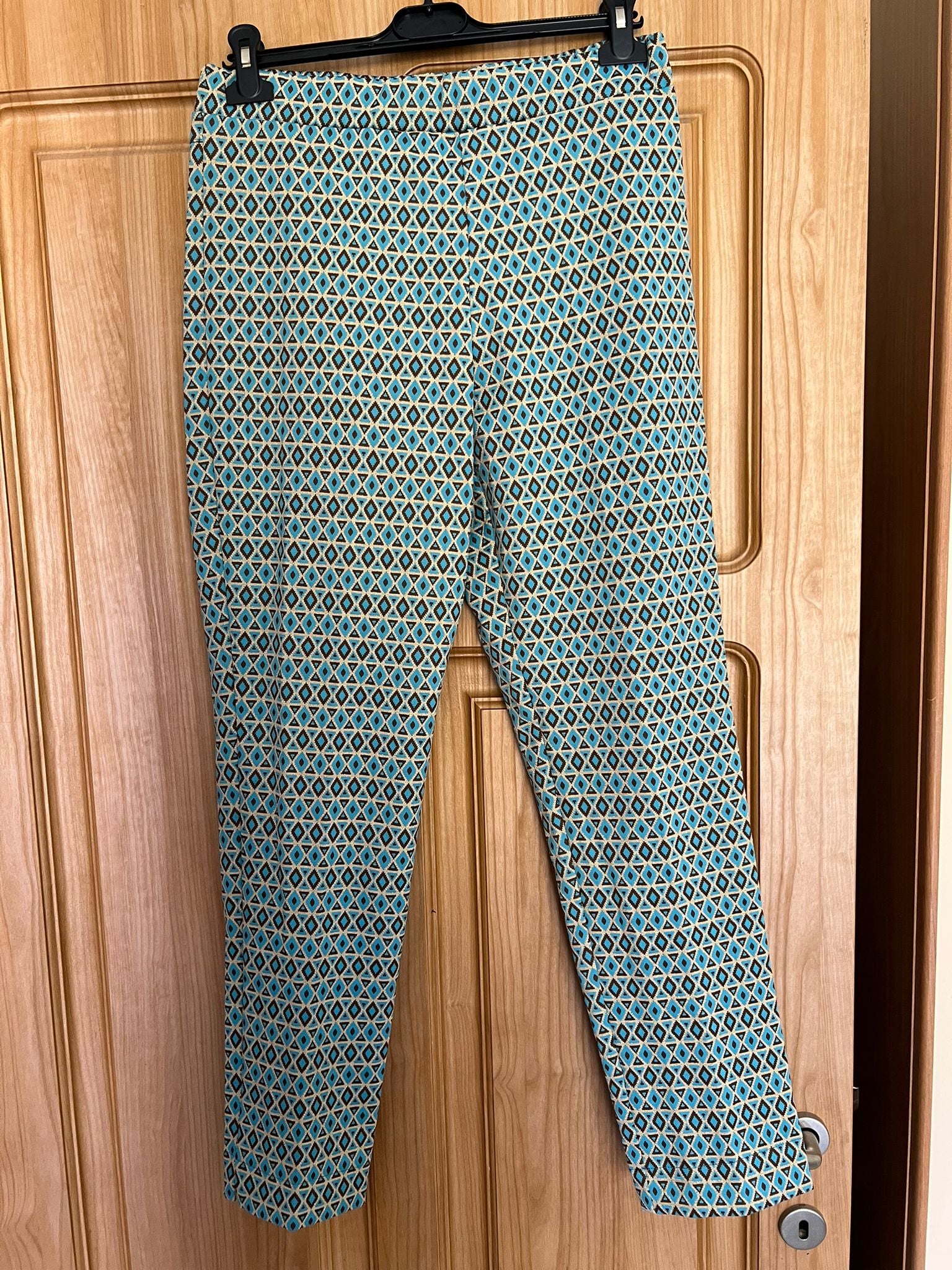 Perla..Over Teal Geometric Print Trousers – Mireille's Closet