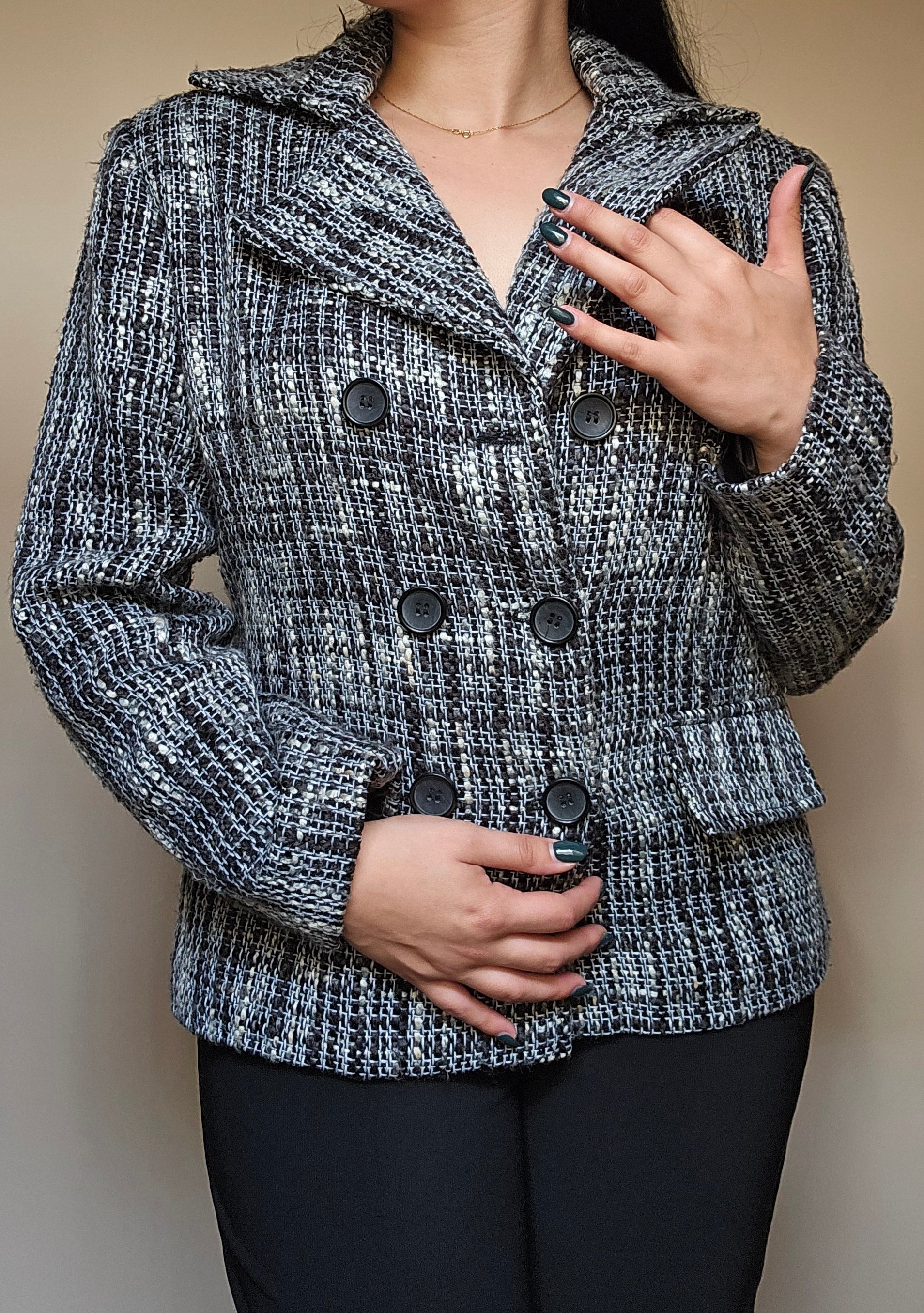 Black & Grey Tweed Blazer