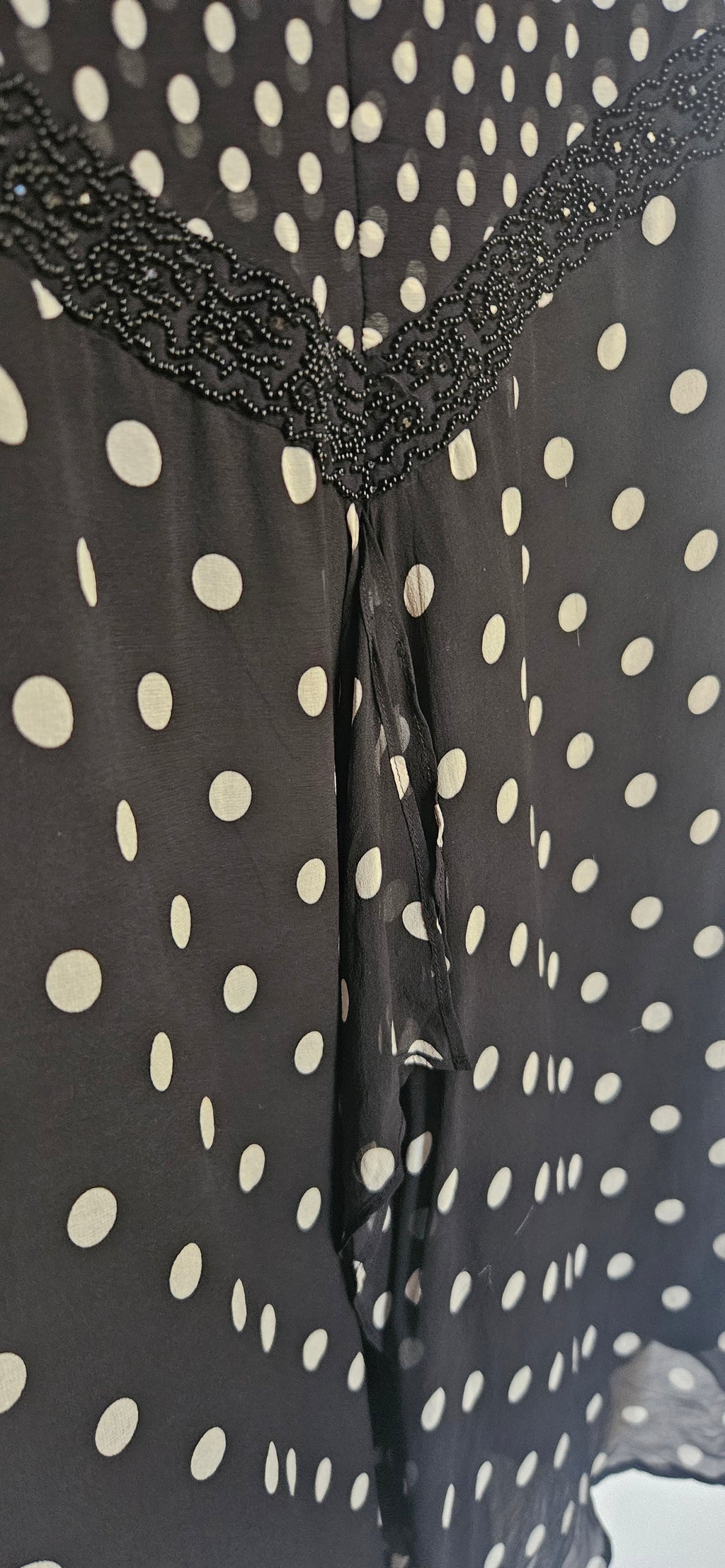 Black & White Polka Dot Chiffon Dress