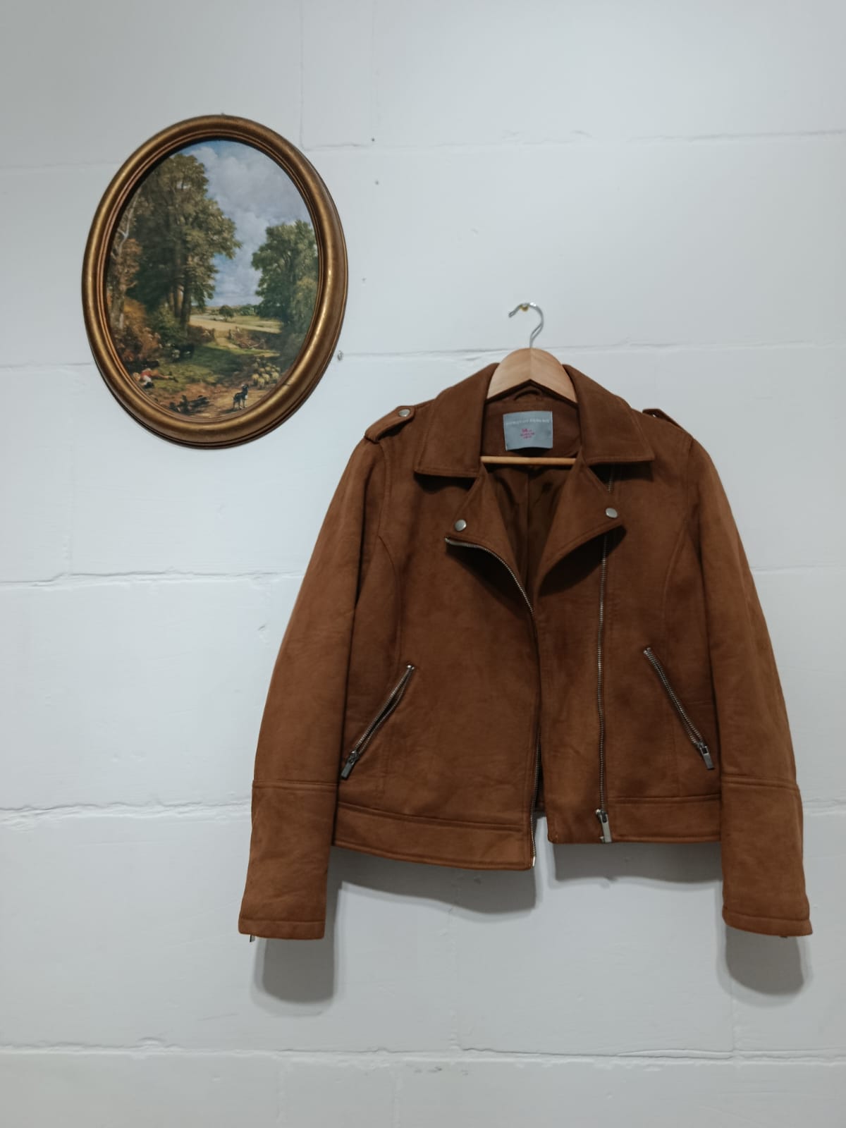 Dorothy Perkins Camel Suede Biker Jacket